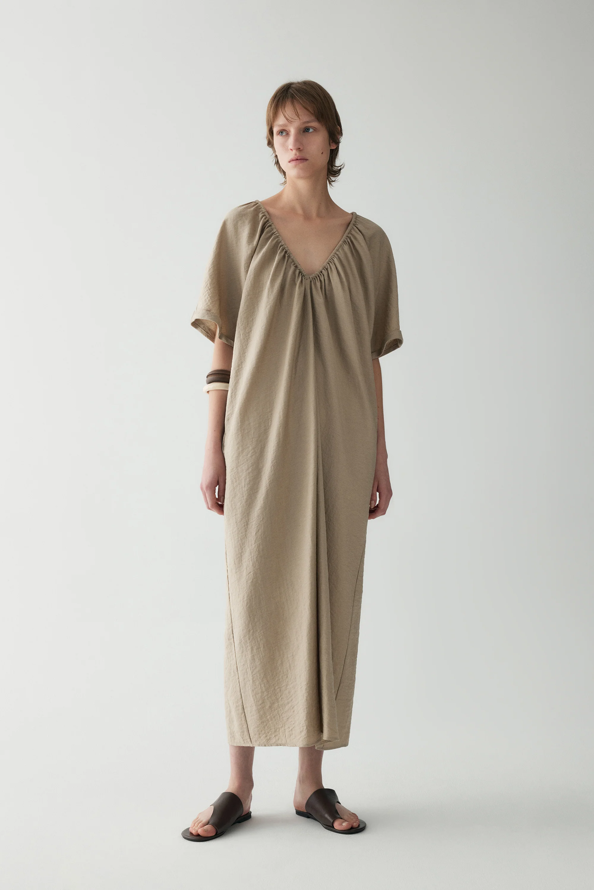 Drawstring V-neck Dress - Image 13