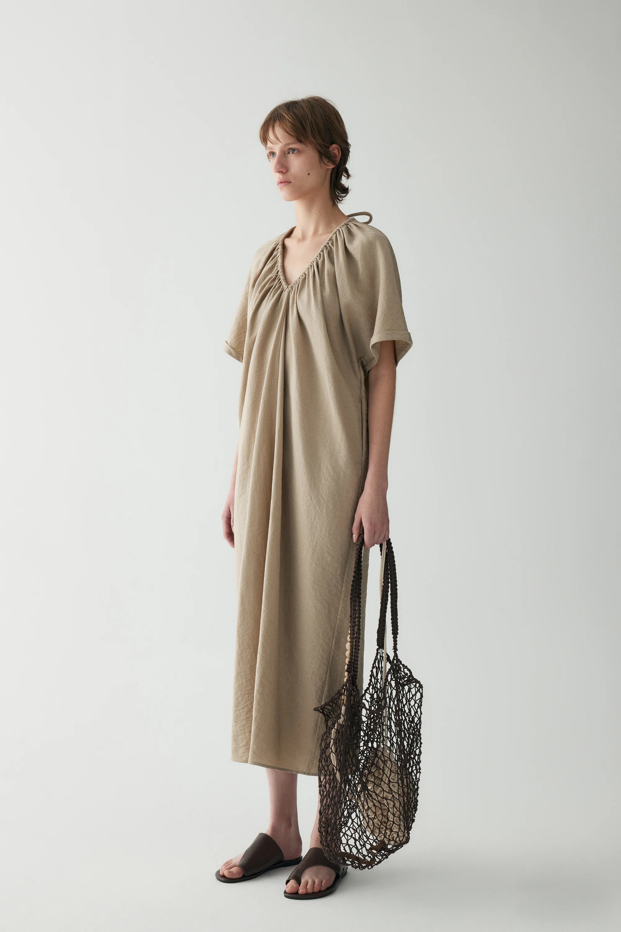 Drawstring V-neck Dress - Image 14