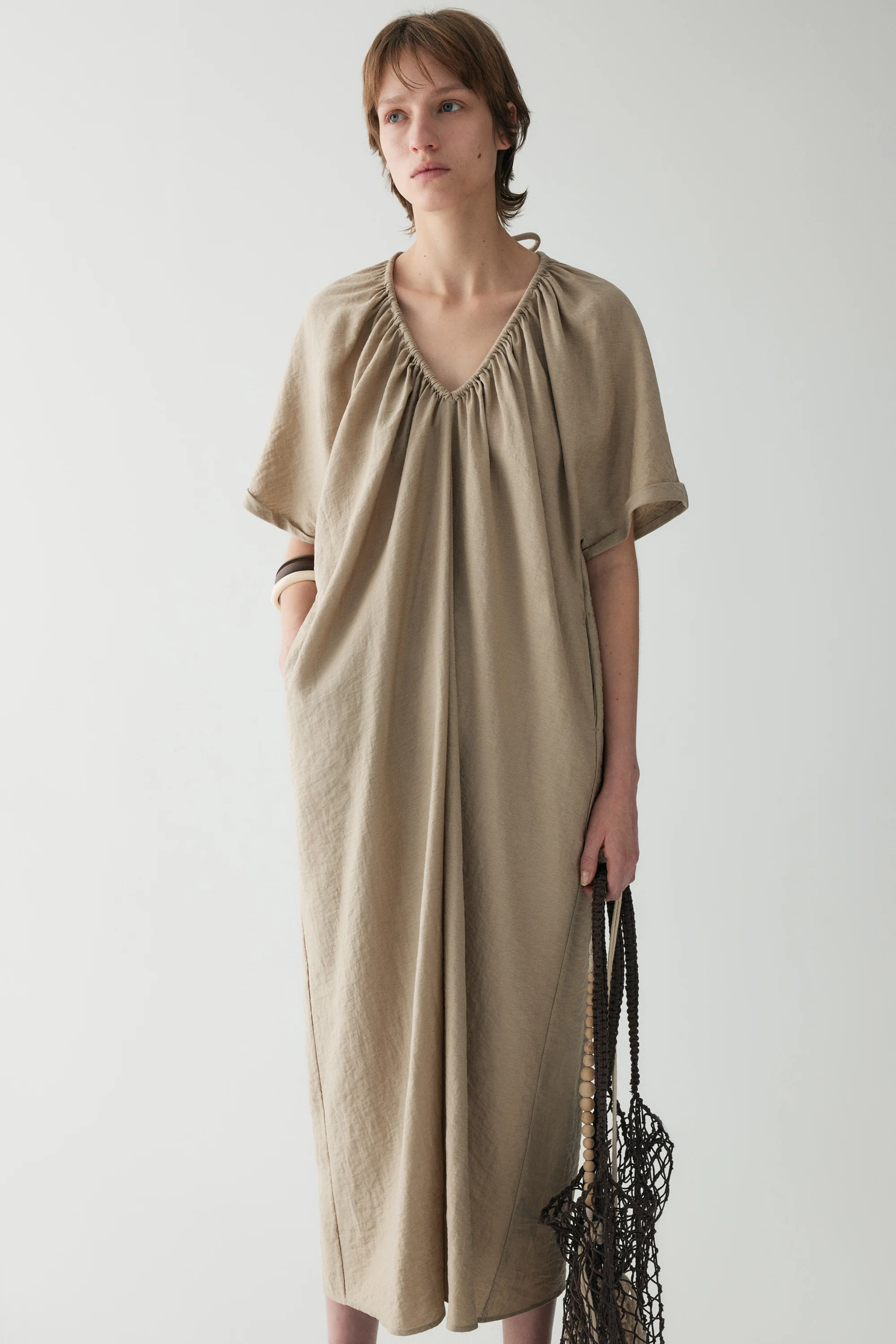 Drawstring V-neck Dress - Image 16