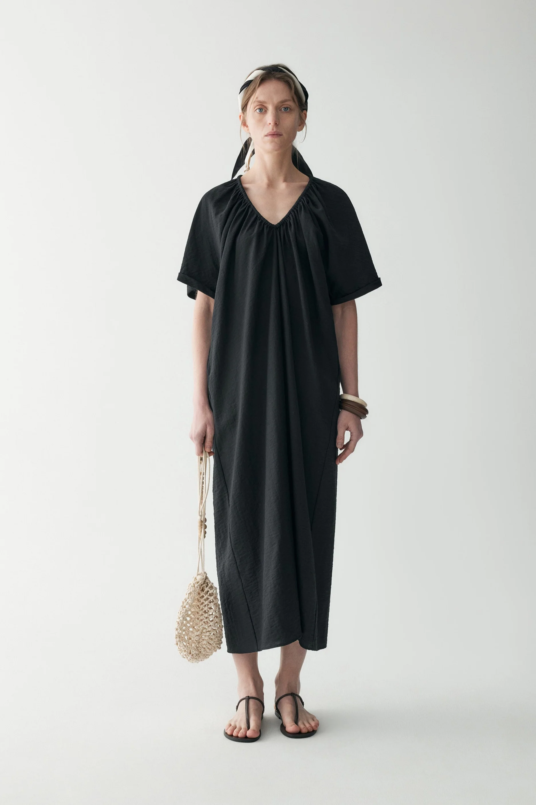 Drawstring V-neck Dress - Image 17