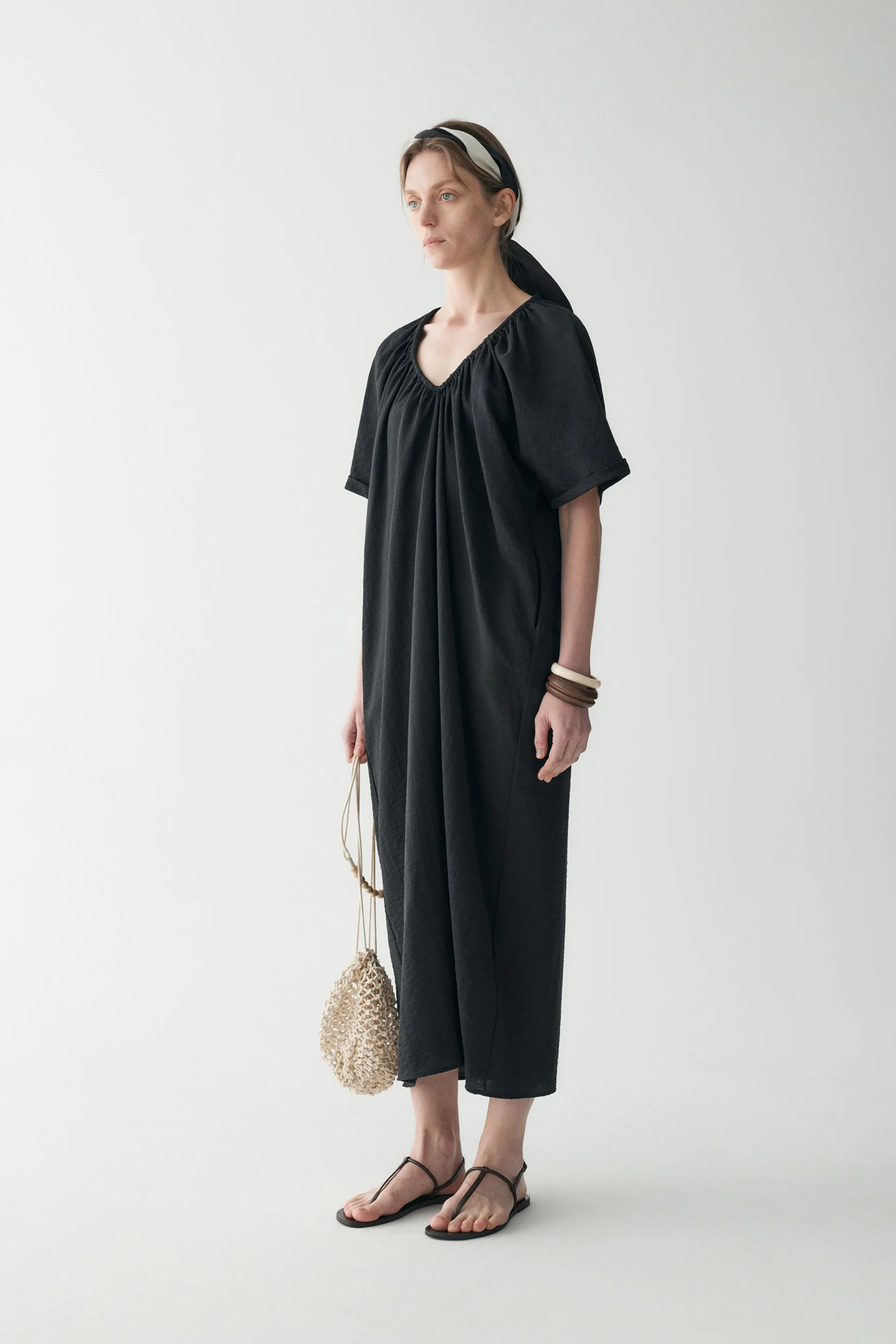 Drawstring V-neck Dress - Image 18