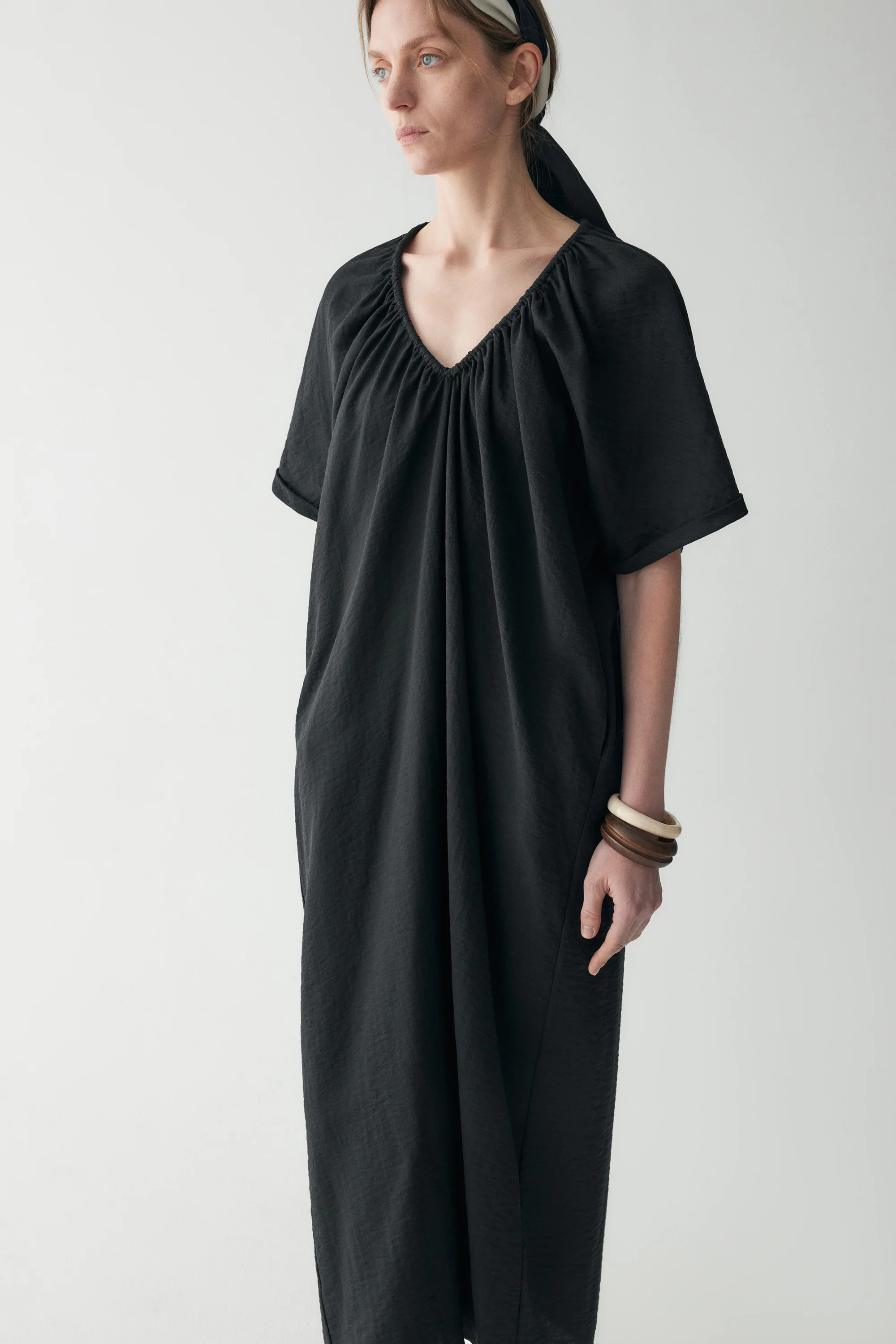 Drawstring V-neck Dress - Image 19