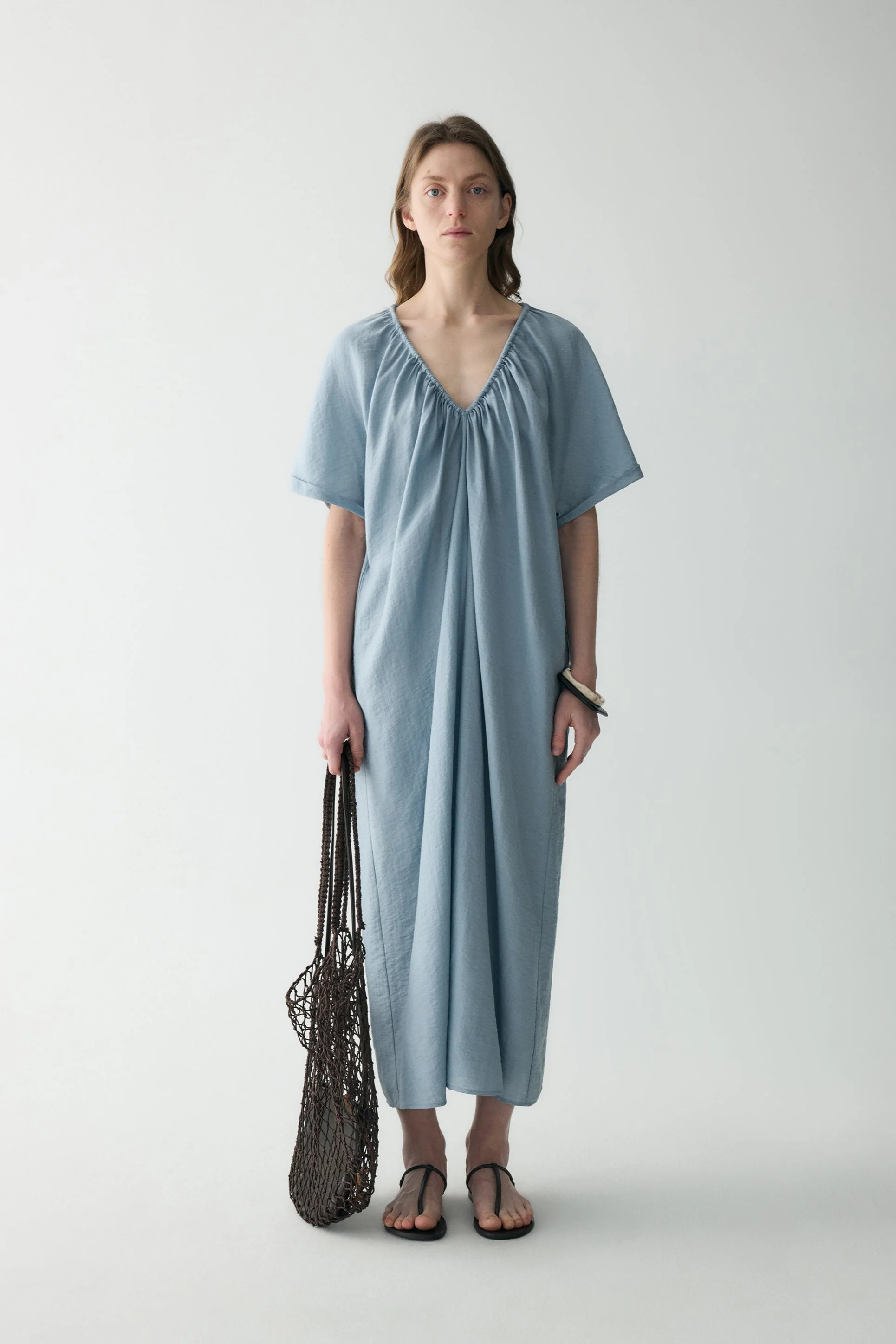 Drawstring V-neck Dress - Image 3