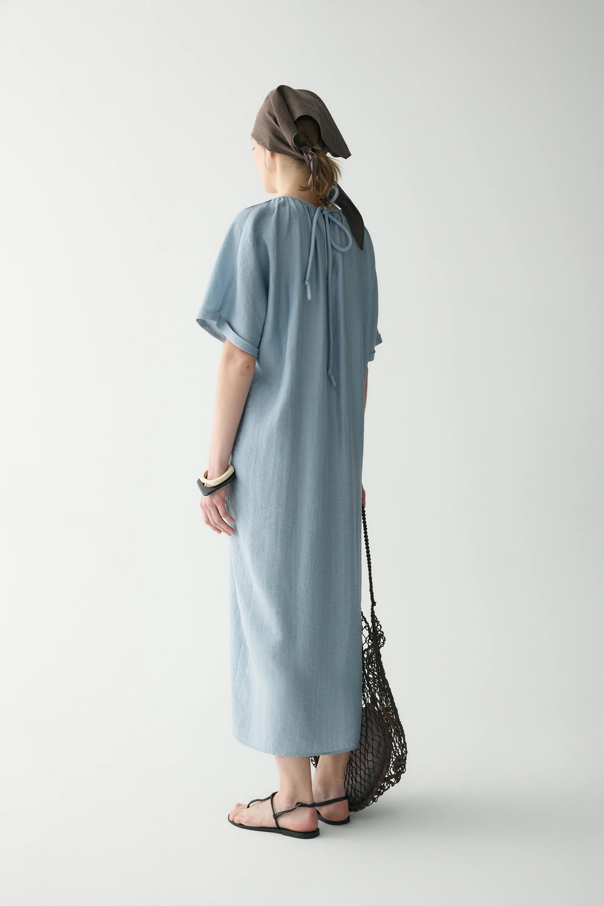 Drawstring V-neck Dress - Image 4