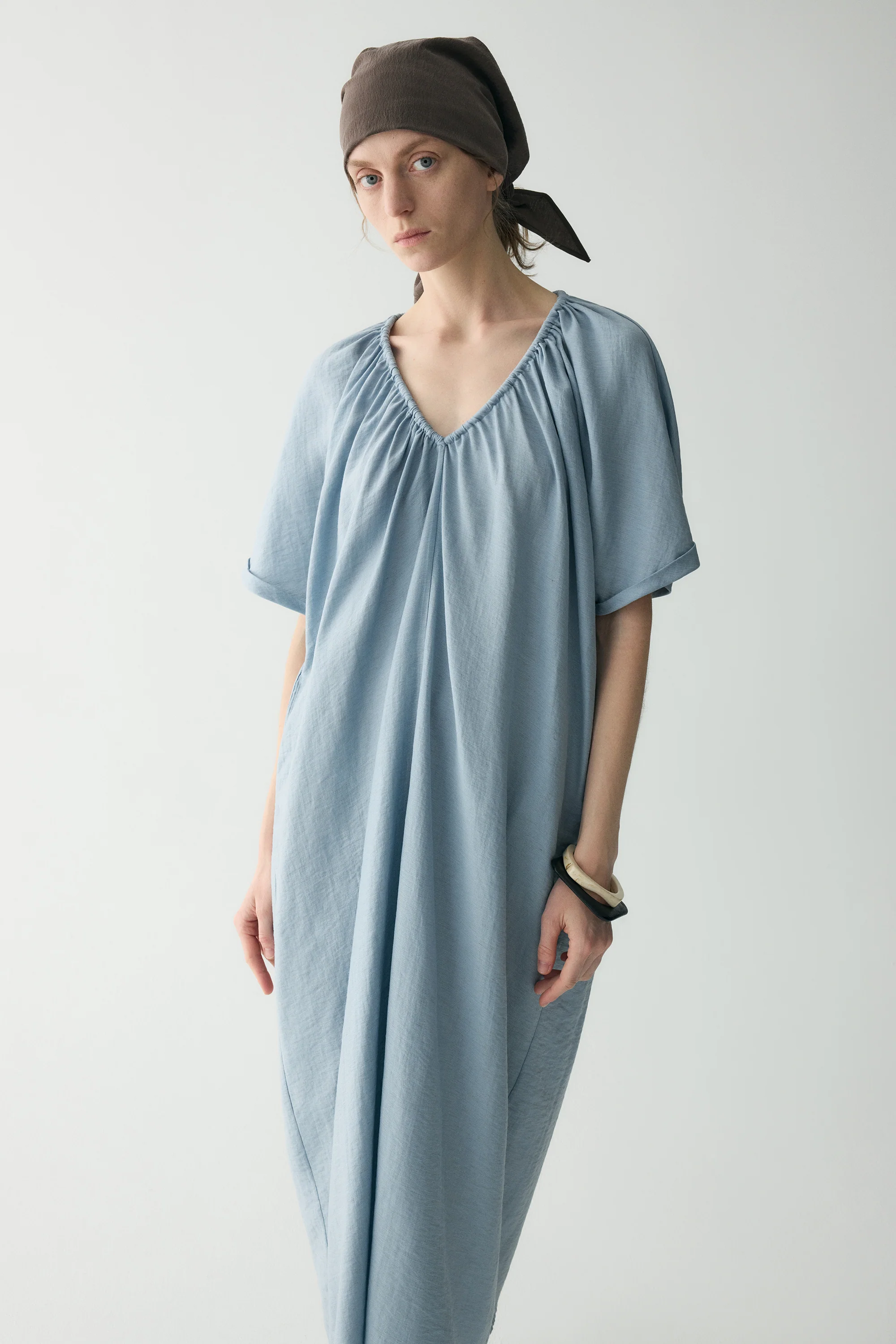 Drawstring V-neck Dress - Image 5