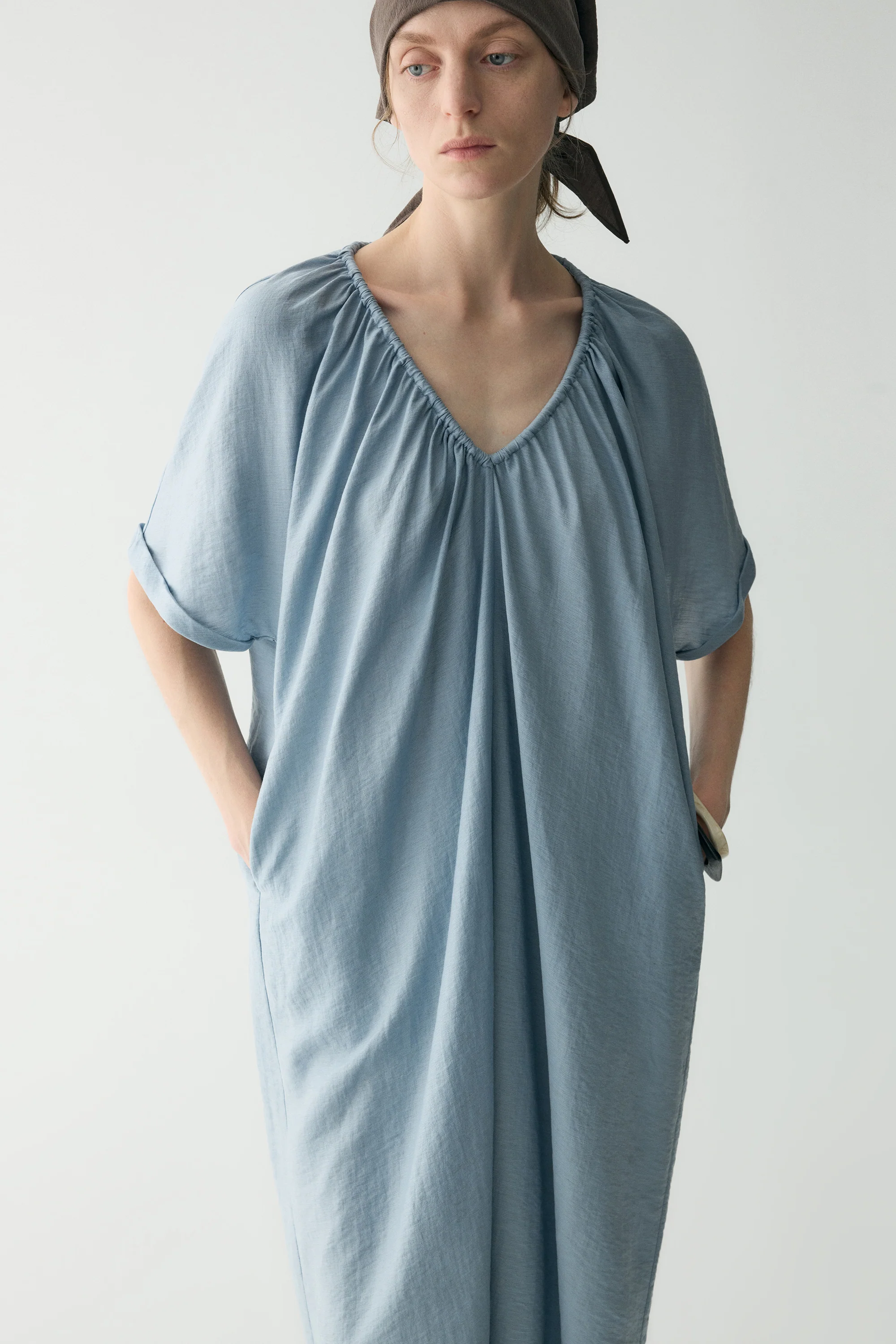 Drawstring V-neck Dress - Image 6