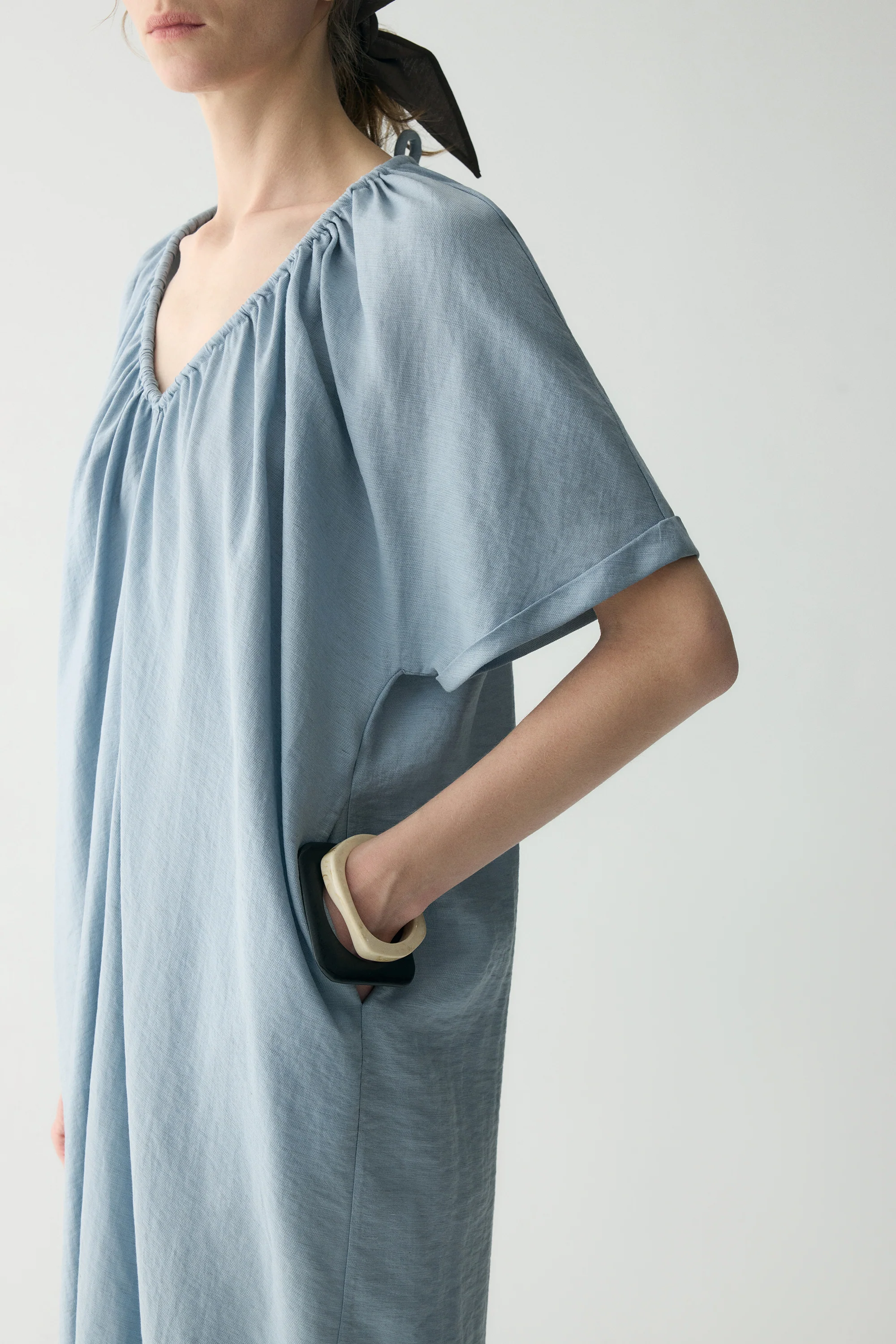 Drawstring V-neck Dress - Image 7