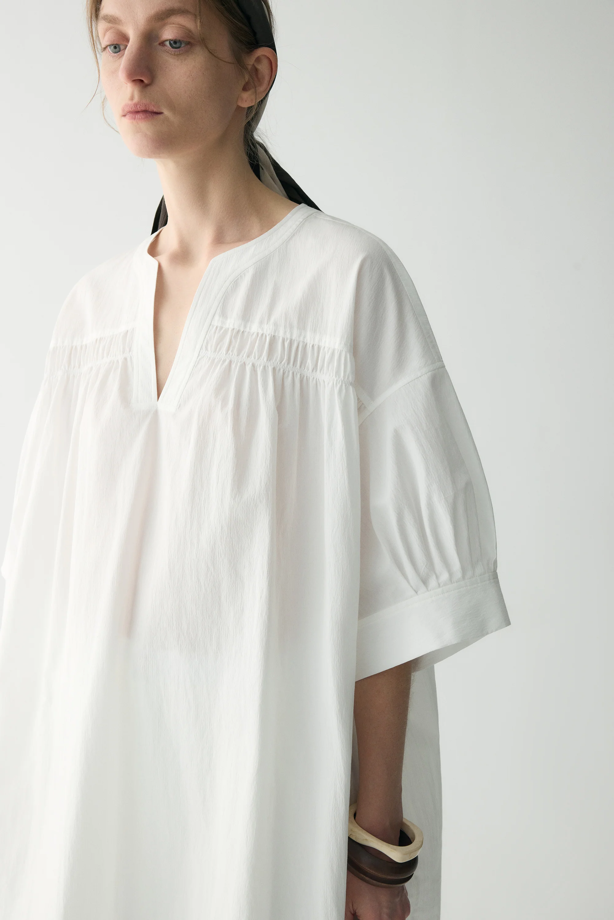 Cotton Pleated Mini Dress - Image 11