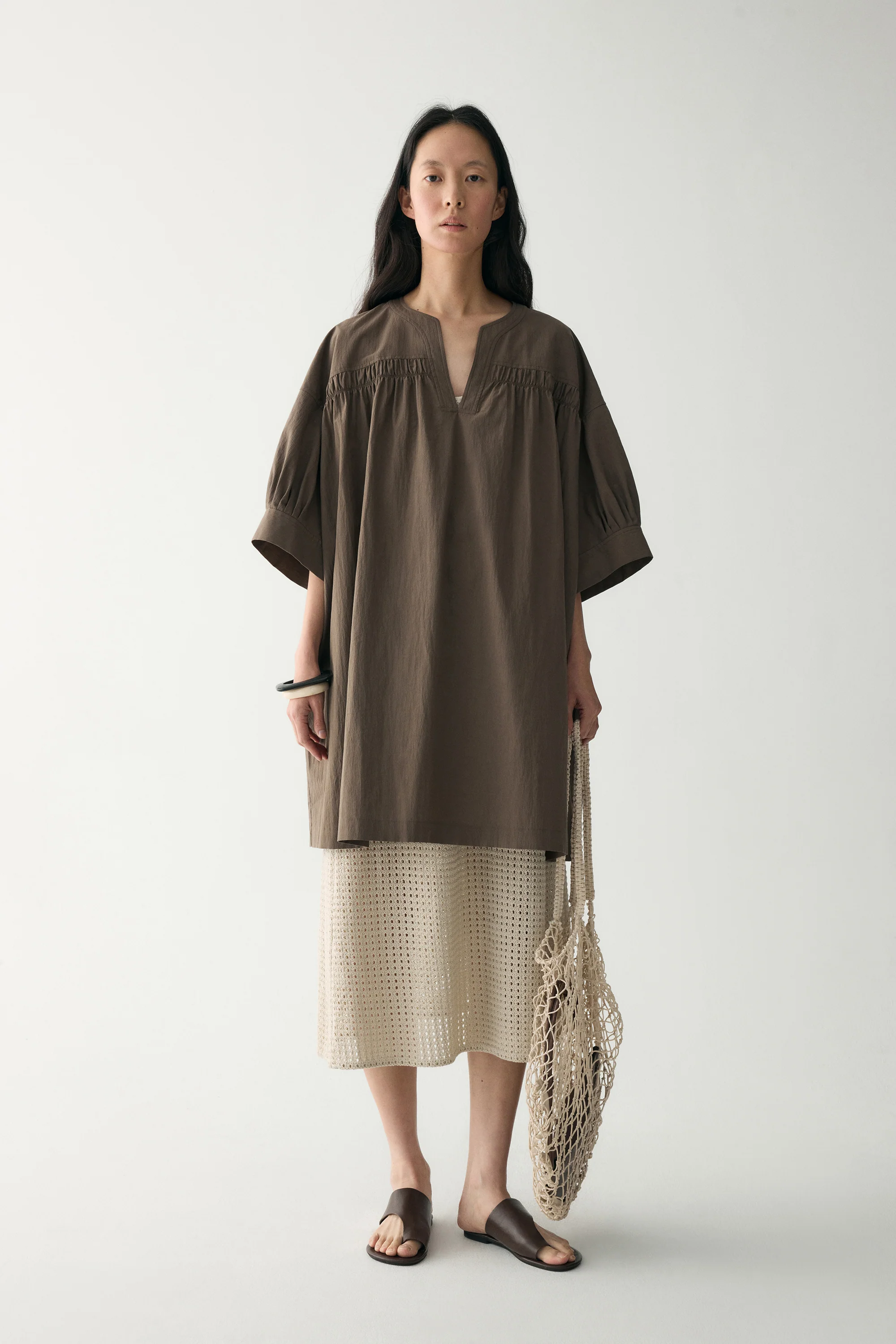 Cotton Pleated Mini Dress - Image 18