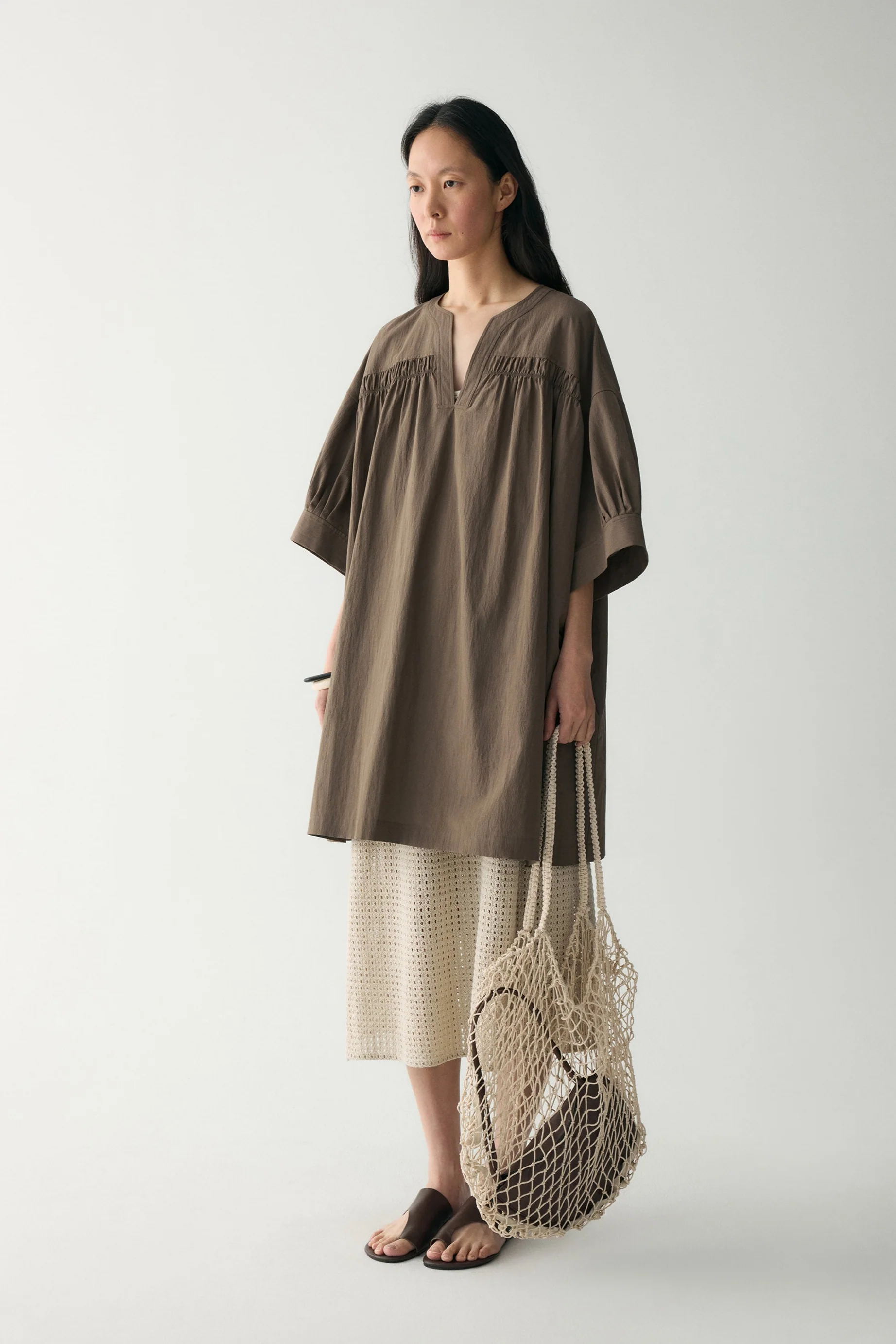 Cotton Pleated Mini Dress - Image 19