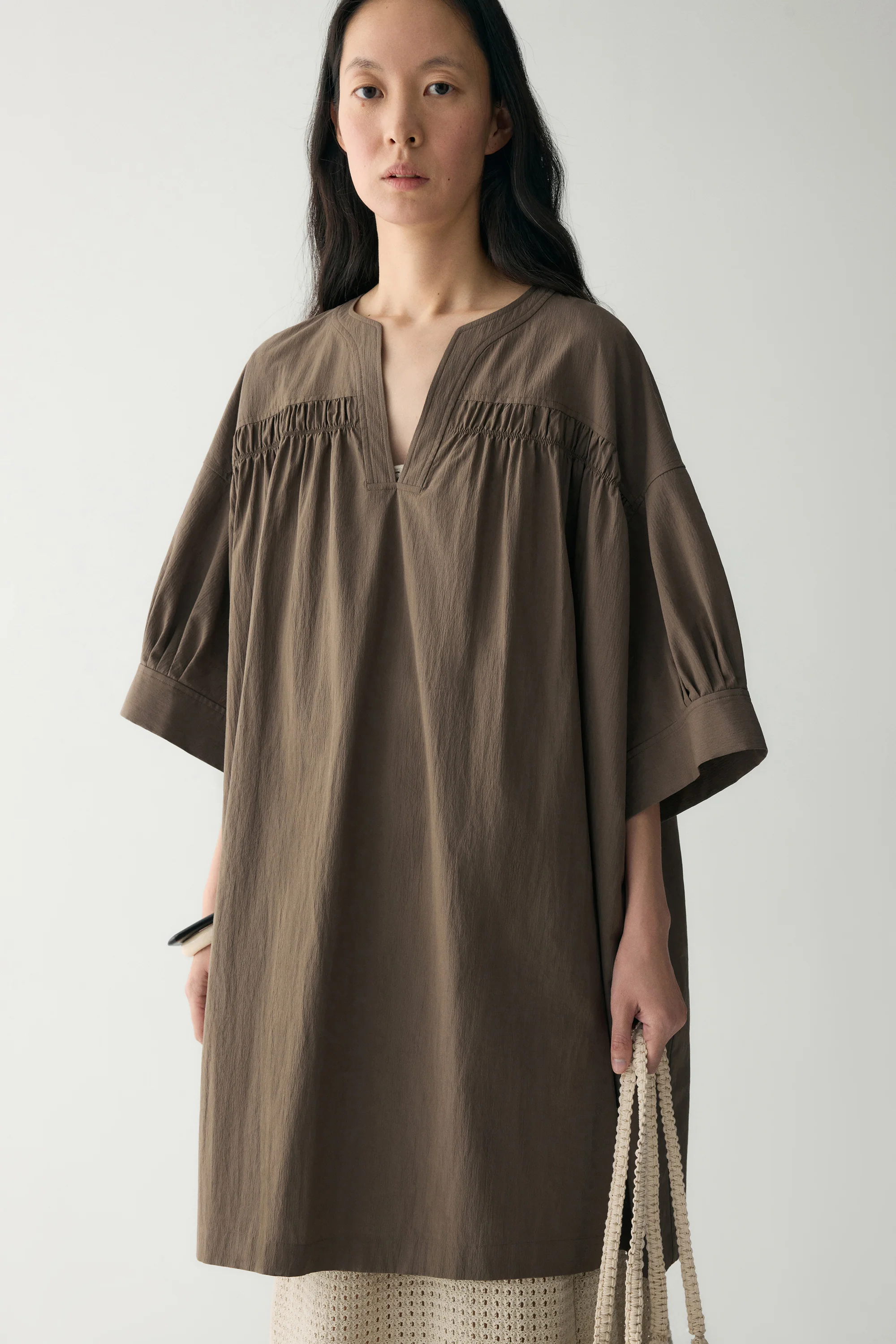 Cotton Pleated Mini Dress - Image 22