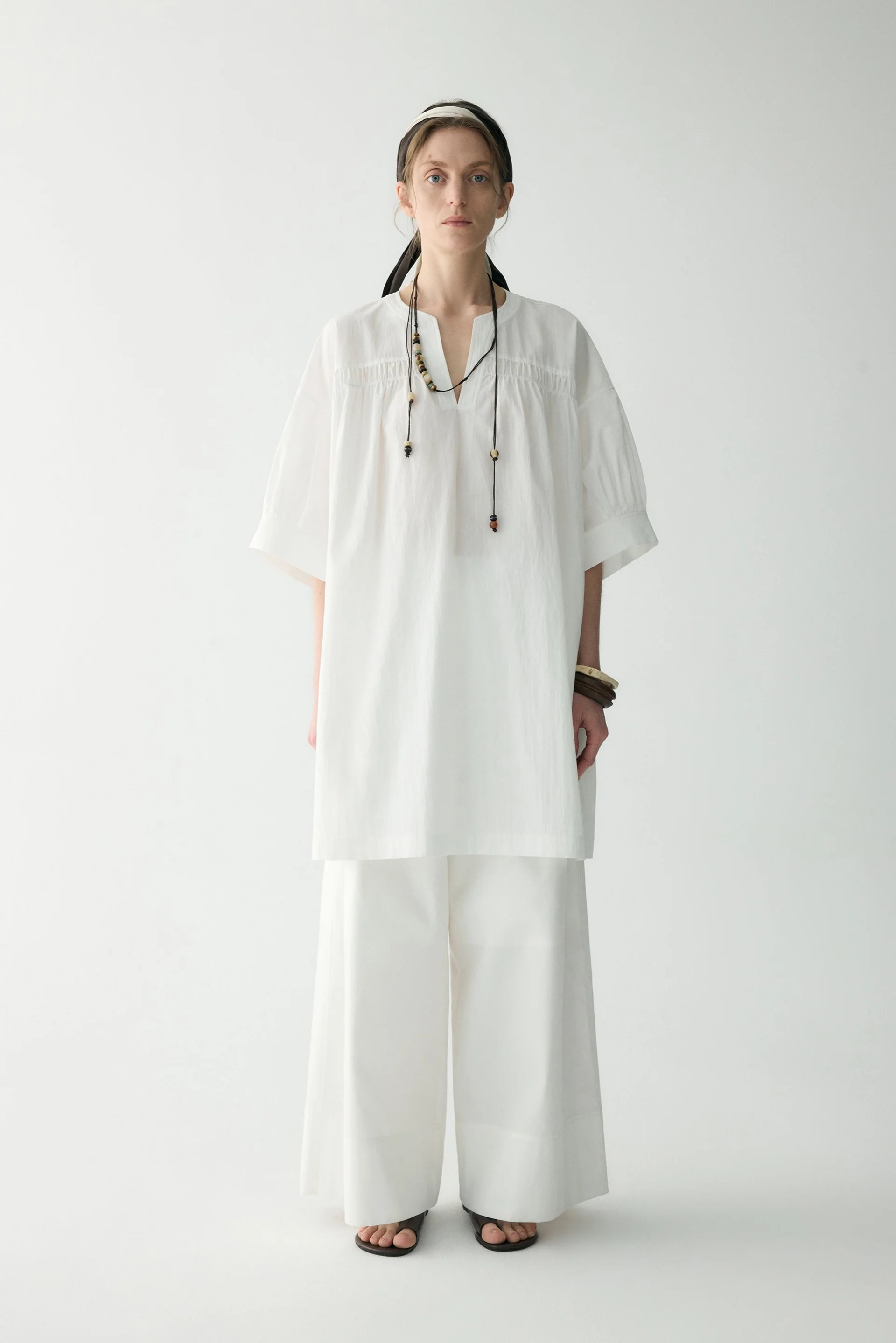 Cotton Pleated Mini Dress - Image 3