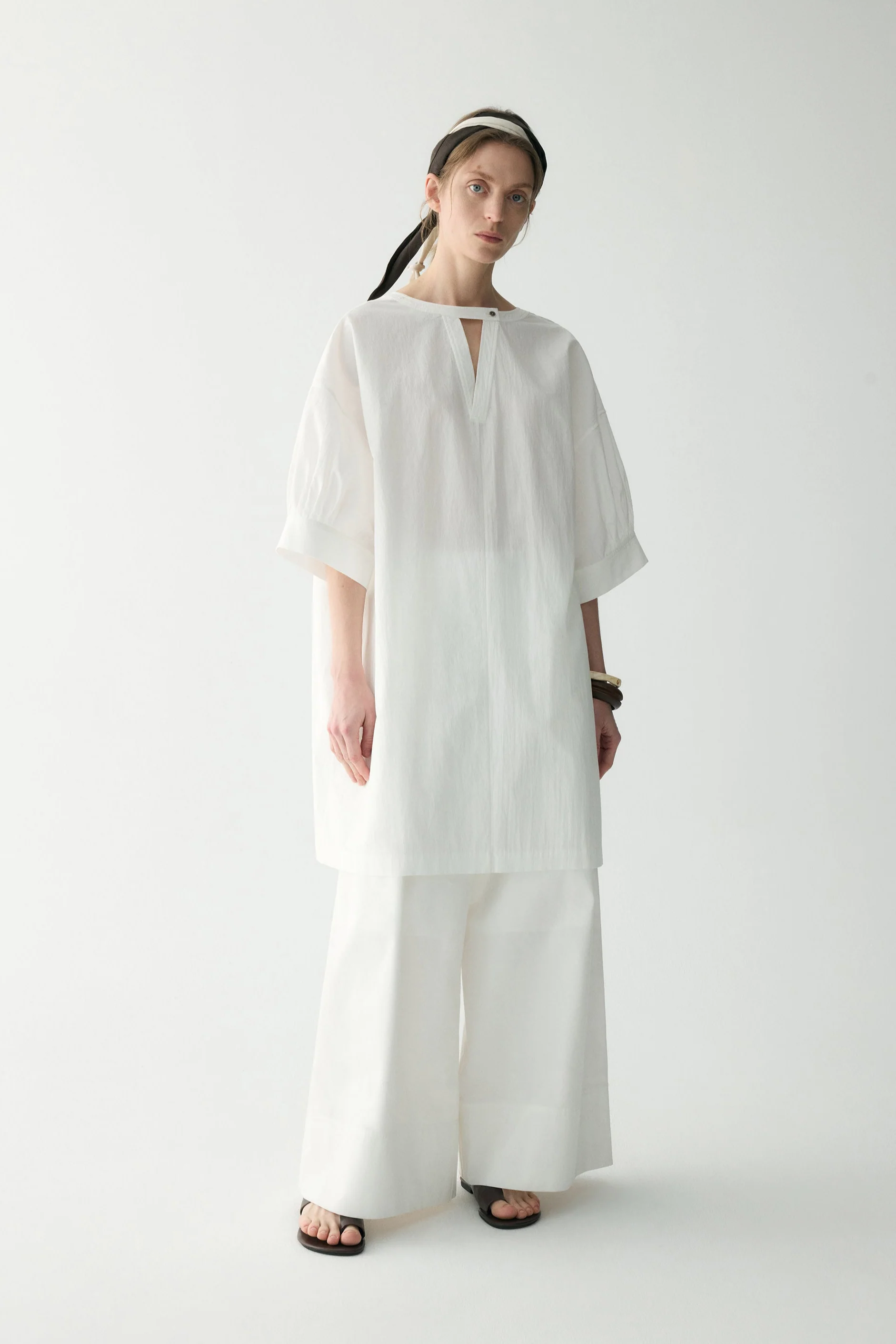Cotton Pleated Mini Dress - Image 4