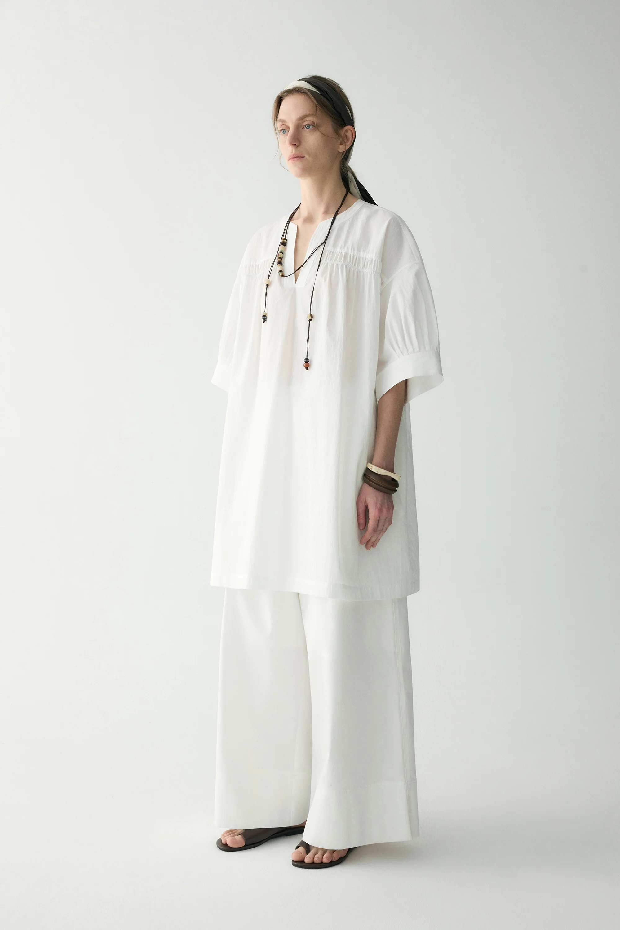 Cotton Pleated Mini Dress - Image 5