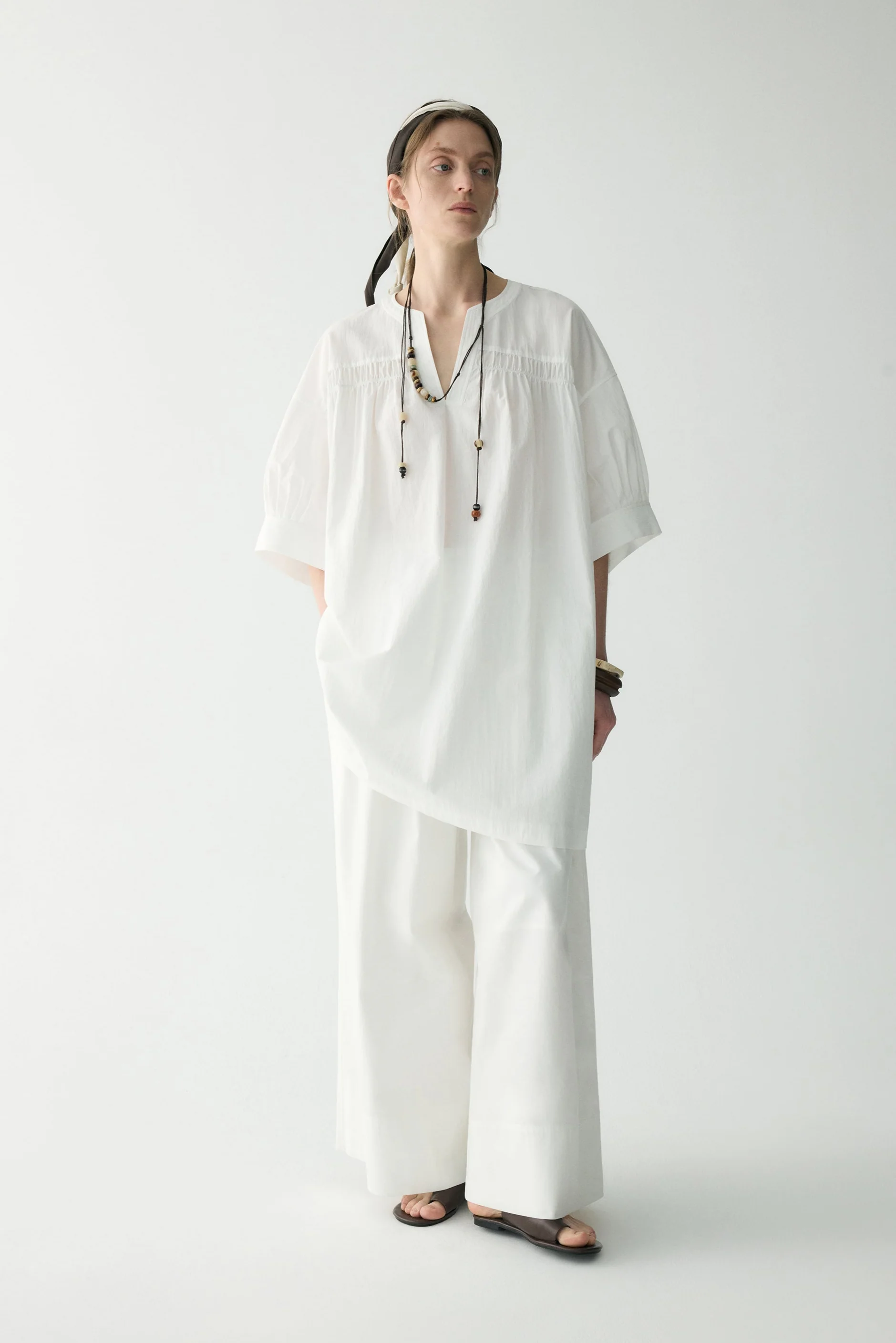 Cotton Pleated Mini Dress - Image 6