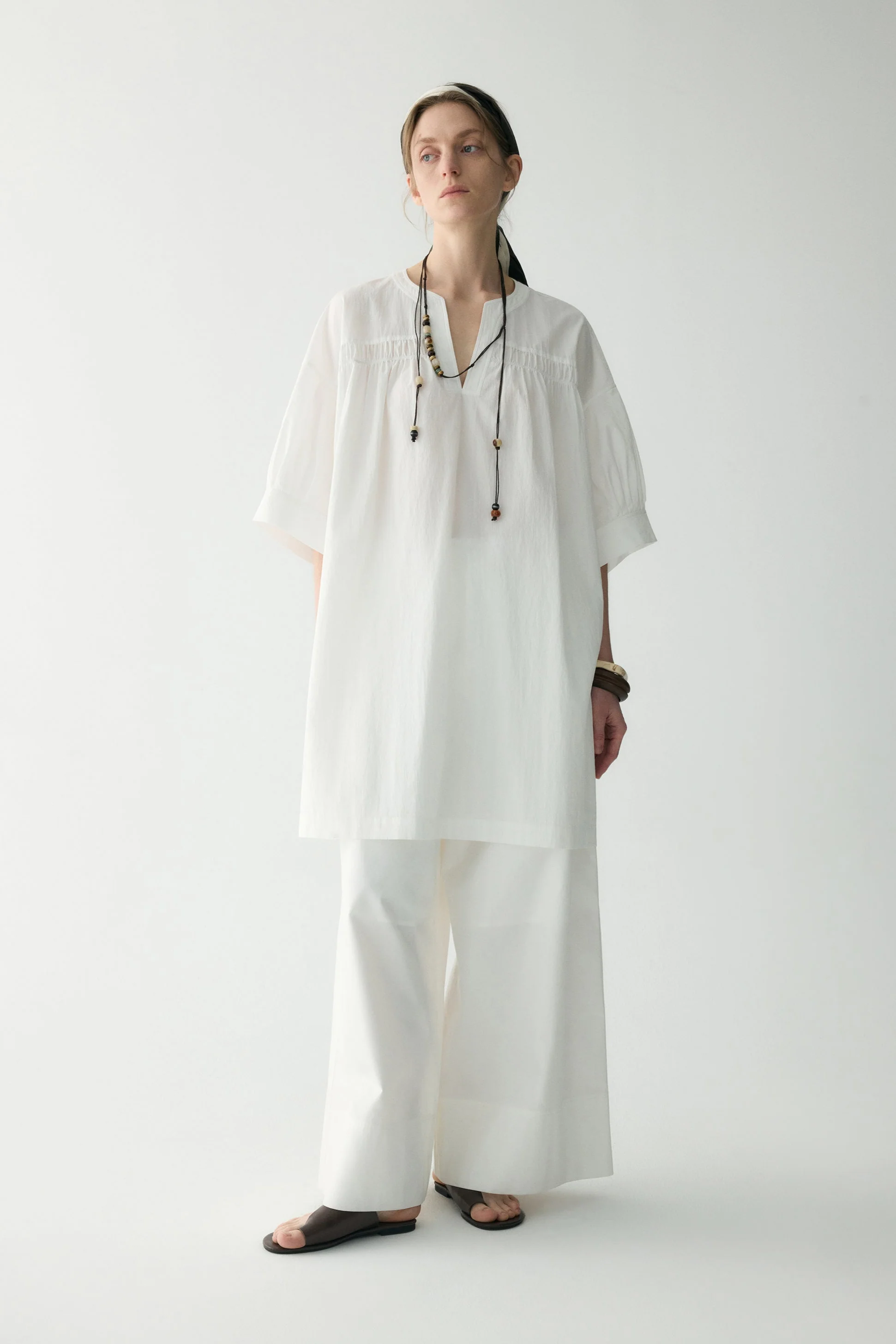 Cotton Pleated Mini Dress - Image 7