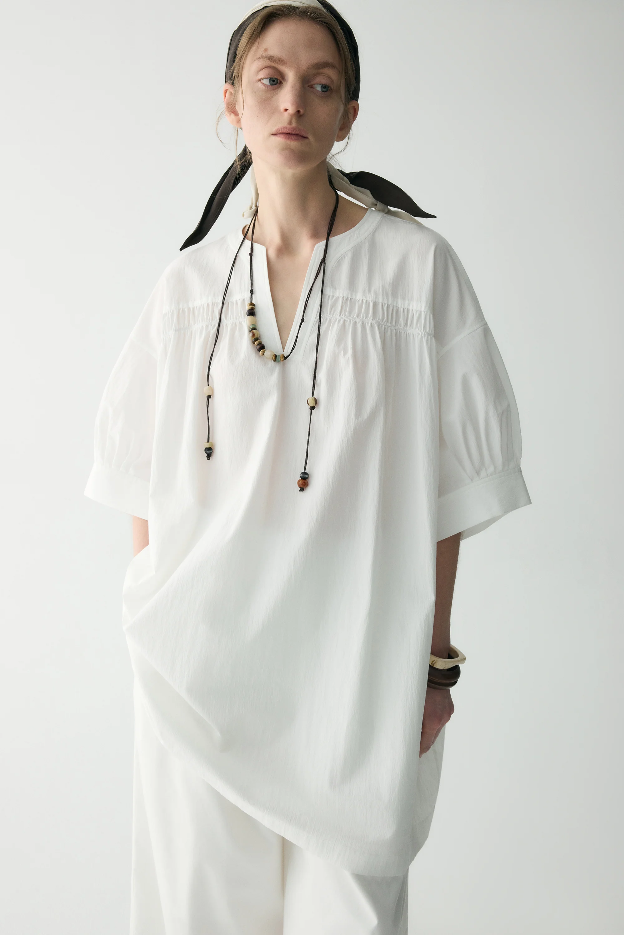 Cotton Pleated Mini Dress - Image 8