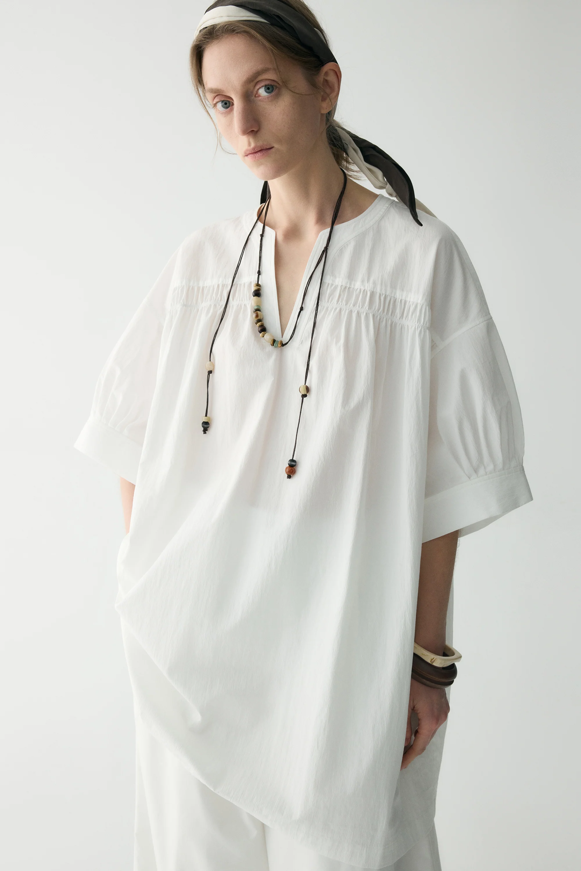 Cotton Pleated Mini Dress - Image 9