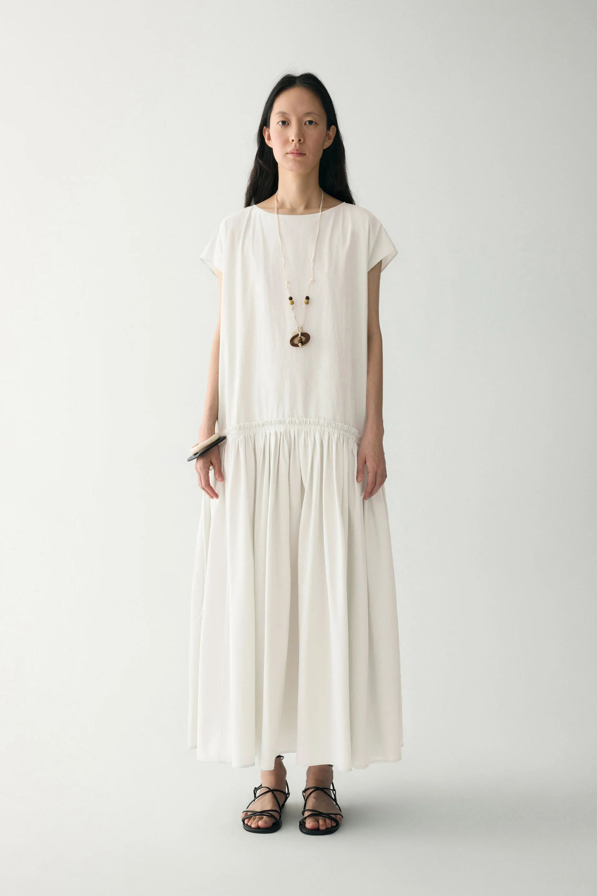 Cotton Pleated Maxi Dress - Image 18