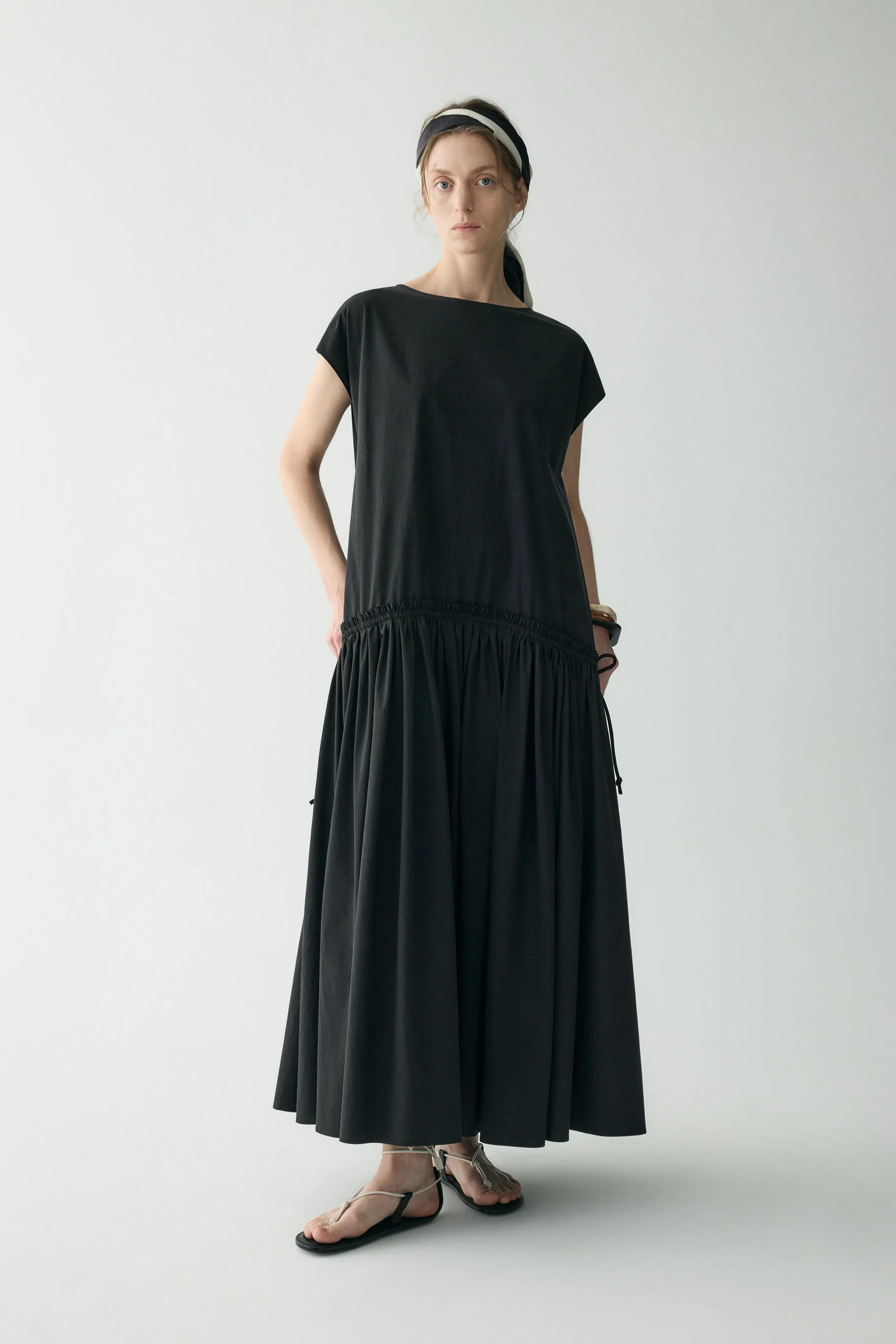 Cotton Pleated Maxi Dress - Image 22