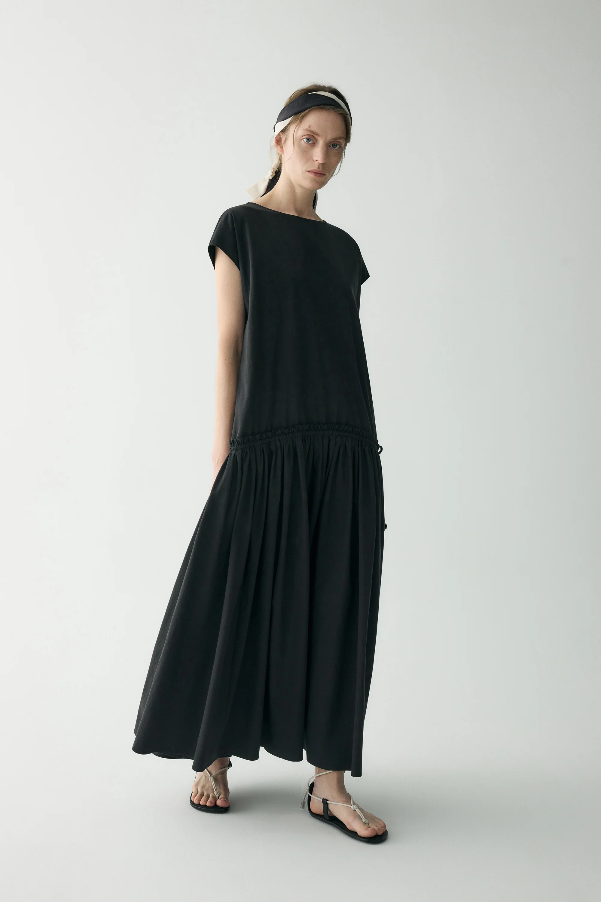 Cotton Pleated Maxi Dress - Image 23