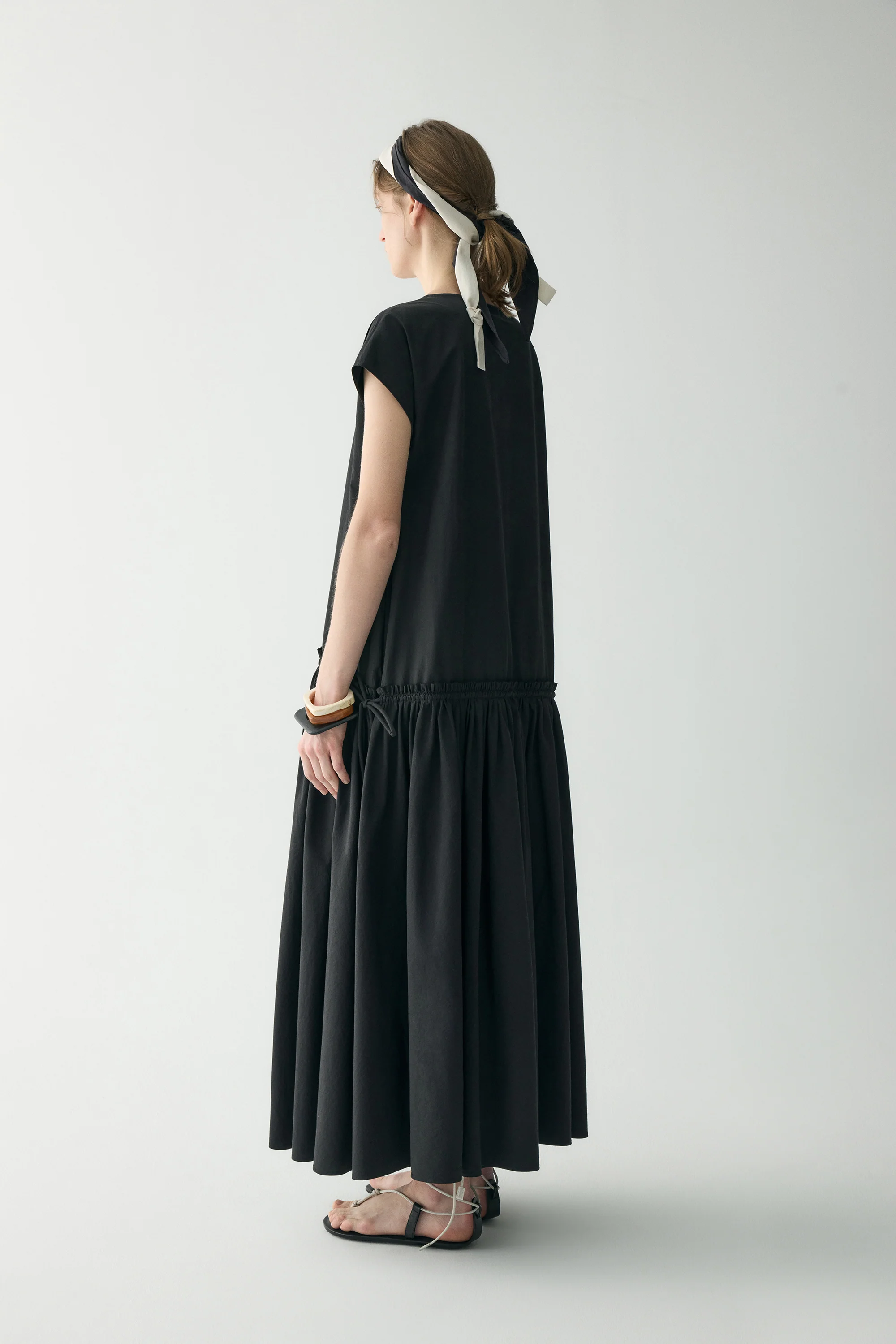 Cotton Pleated Maxi Dress - Image 24