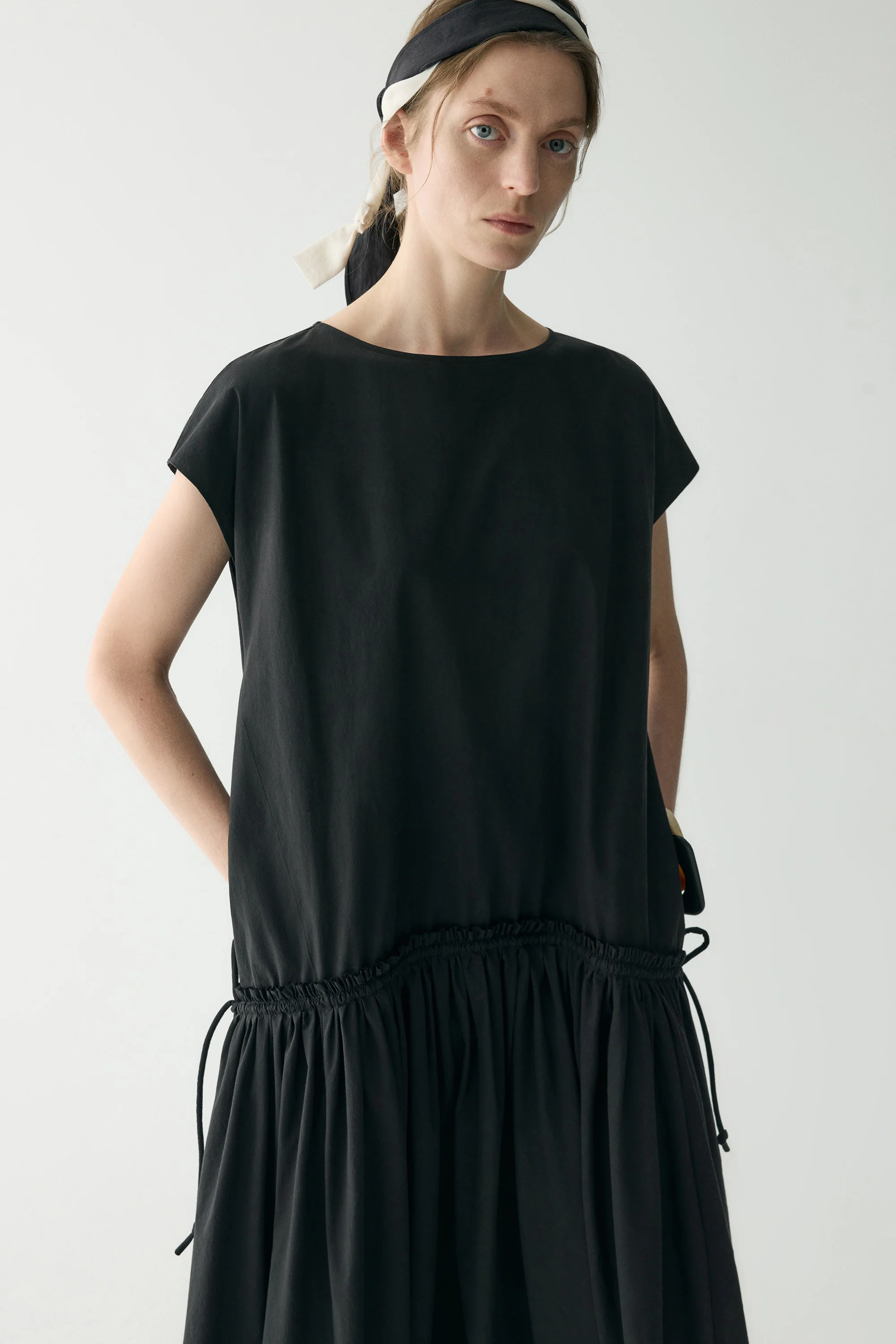 Cotton Pleated Maxi Dress - Image 25