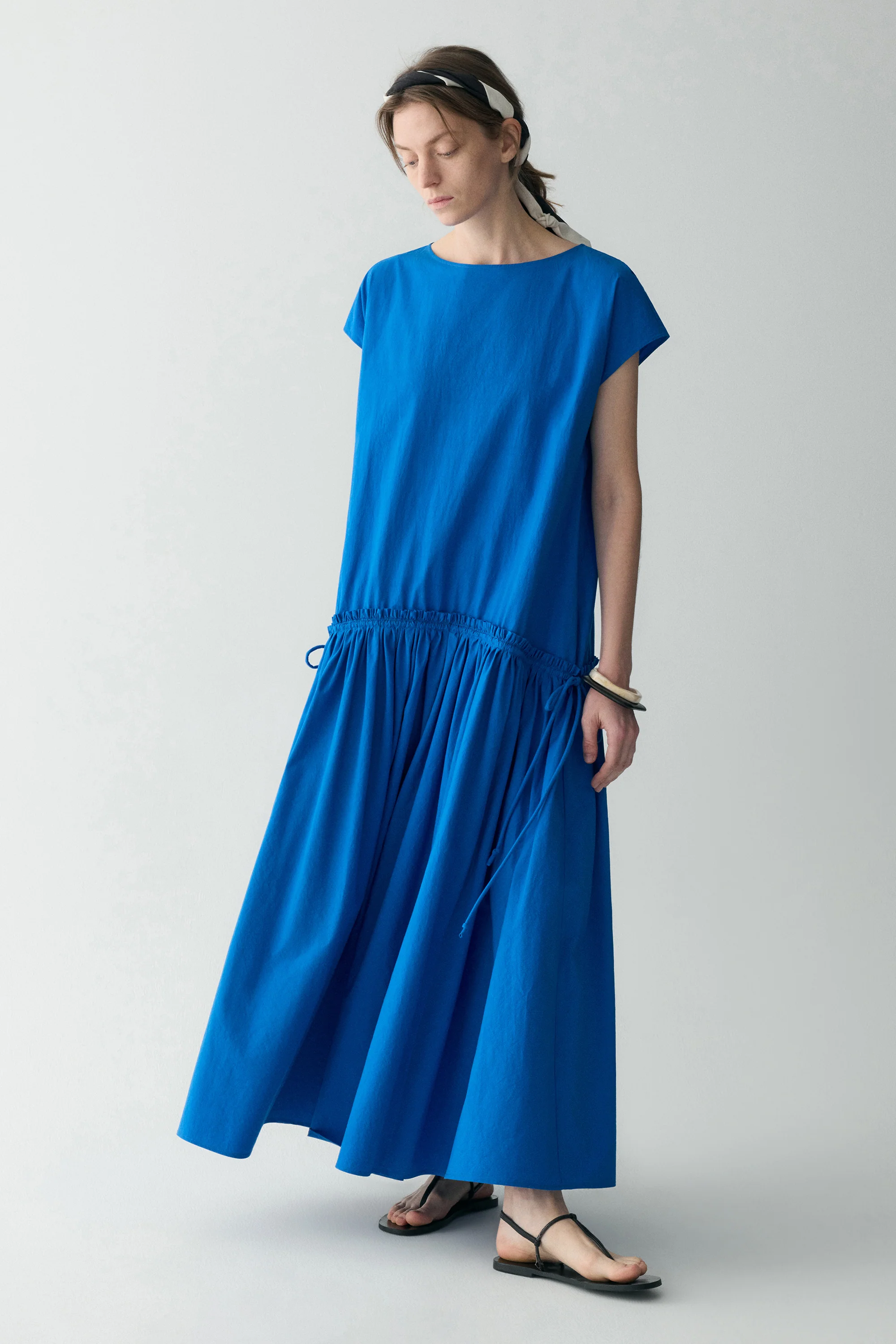 Cotton Pleated Maxi Dress - Image 5