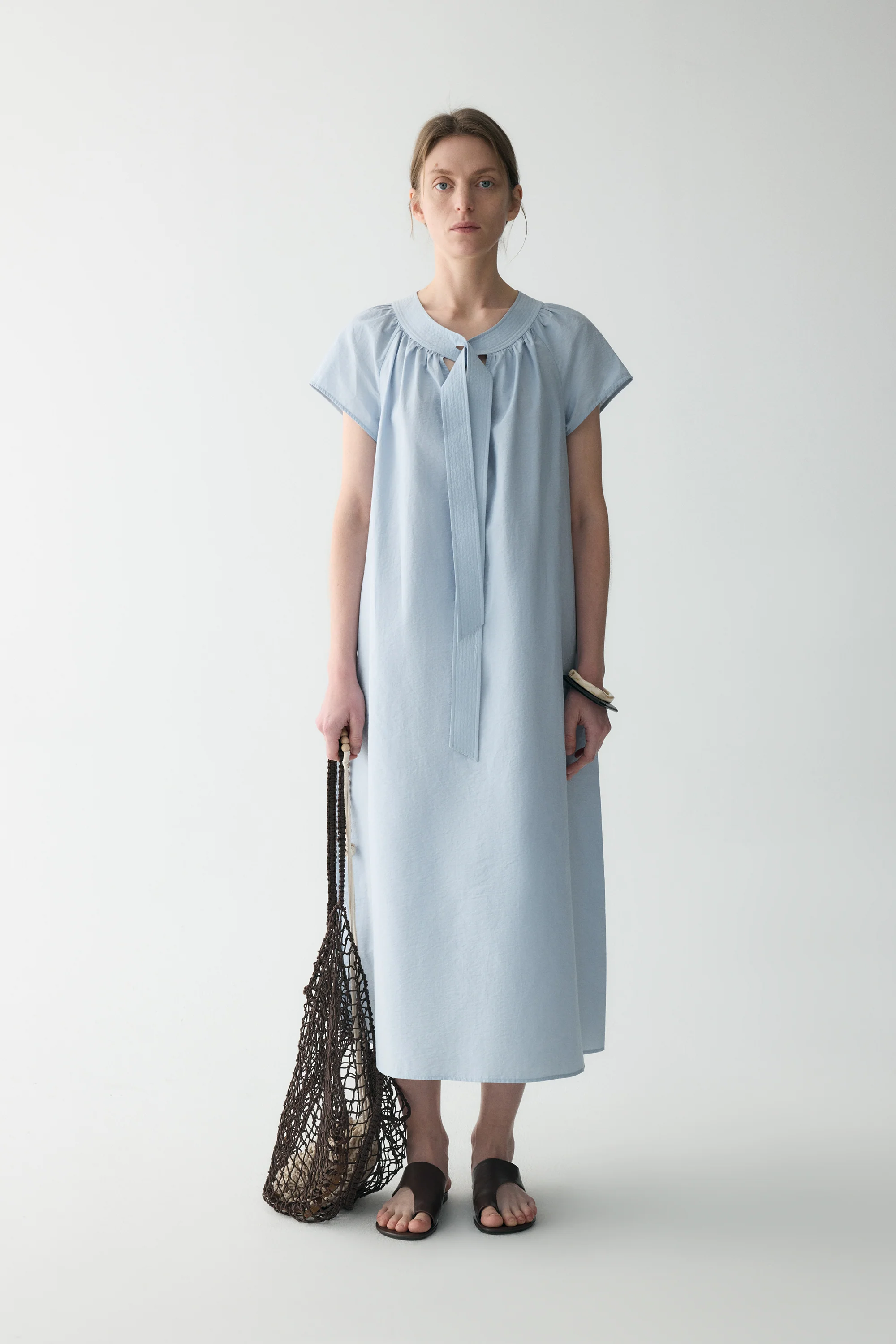 Neck-tie Pima Cotton Dress - Image 7