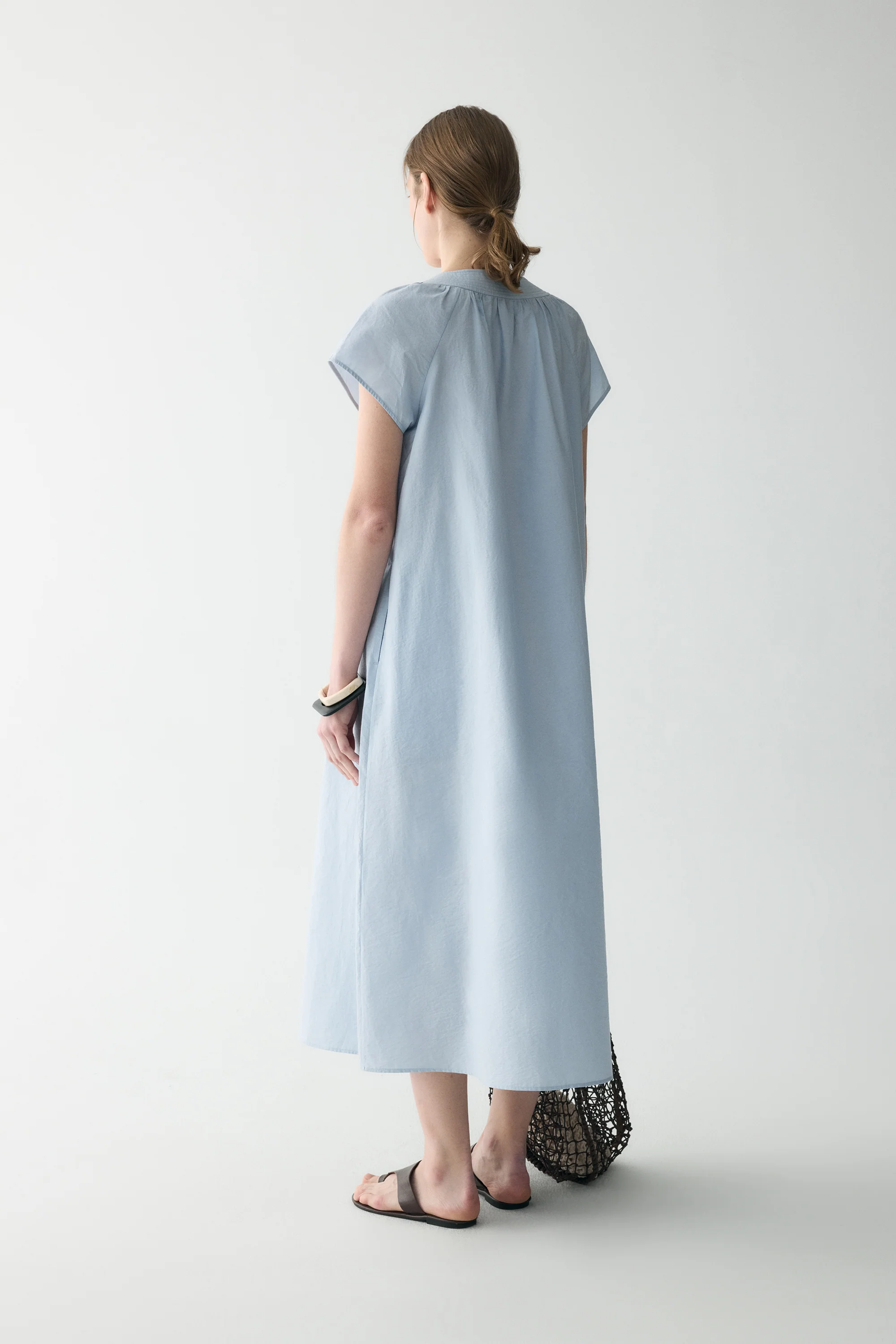 Neck-tie Pima Cotton Dress - Image 9