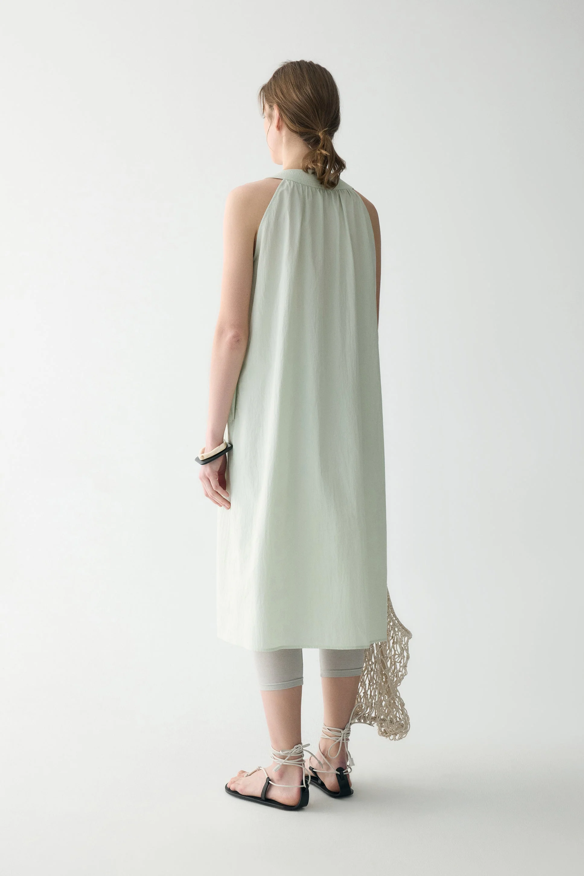 Neck-tie Cotton Dress - Image 17