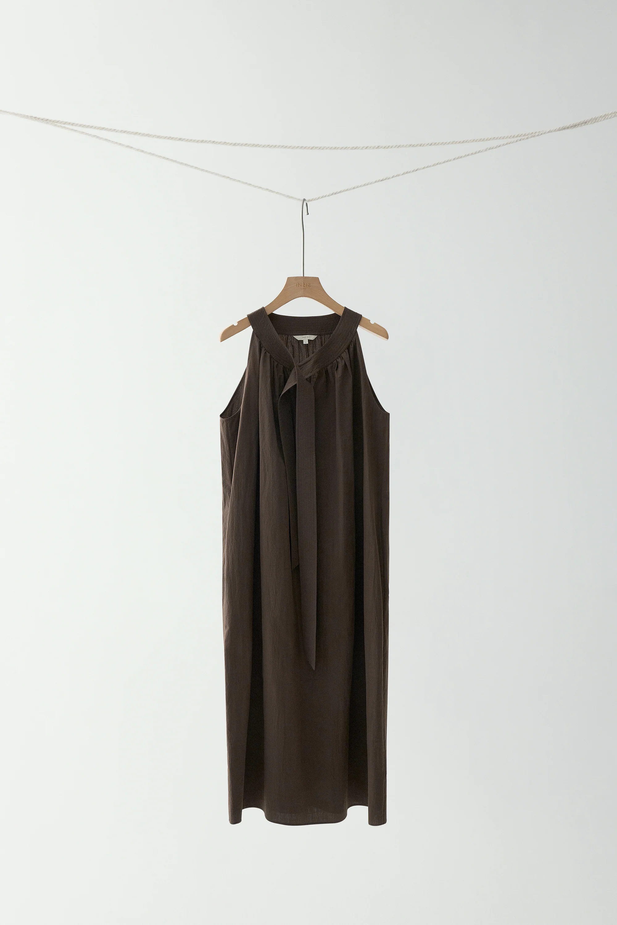 Neck-tie Cotton Dress - Image 2
