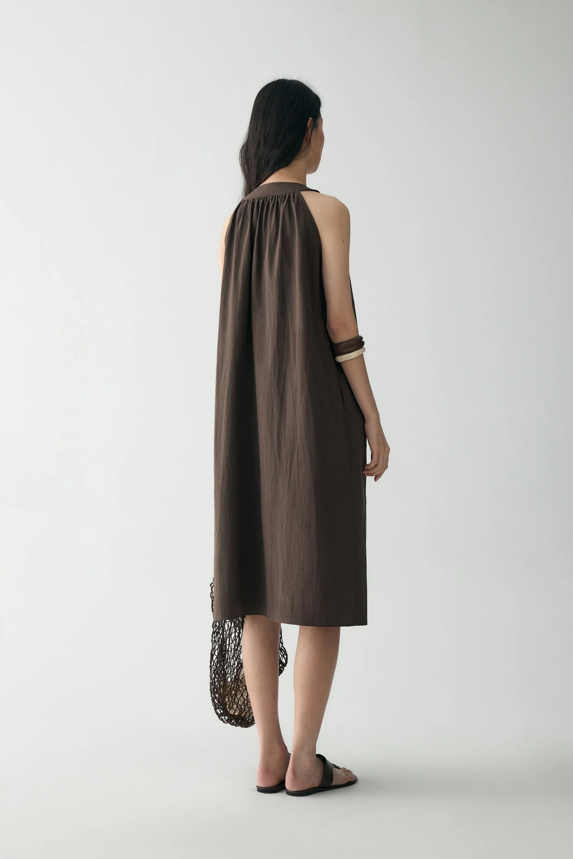 Neck-tie Cotton Dress - Image 6