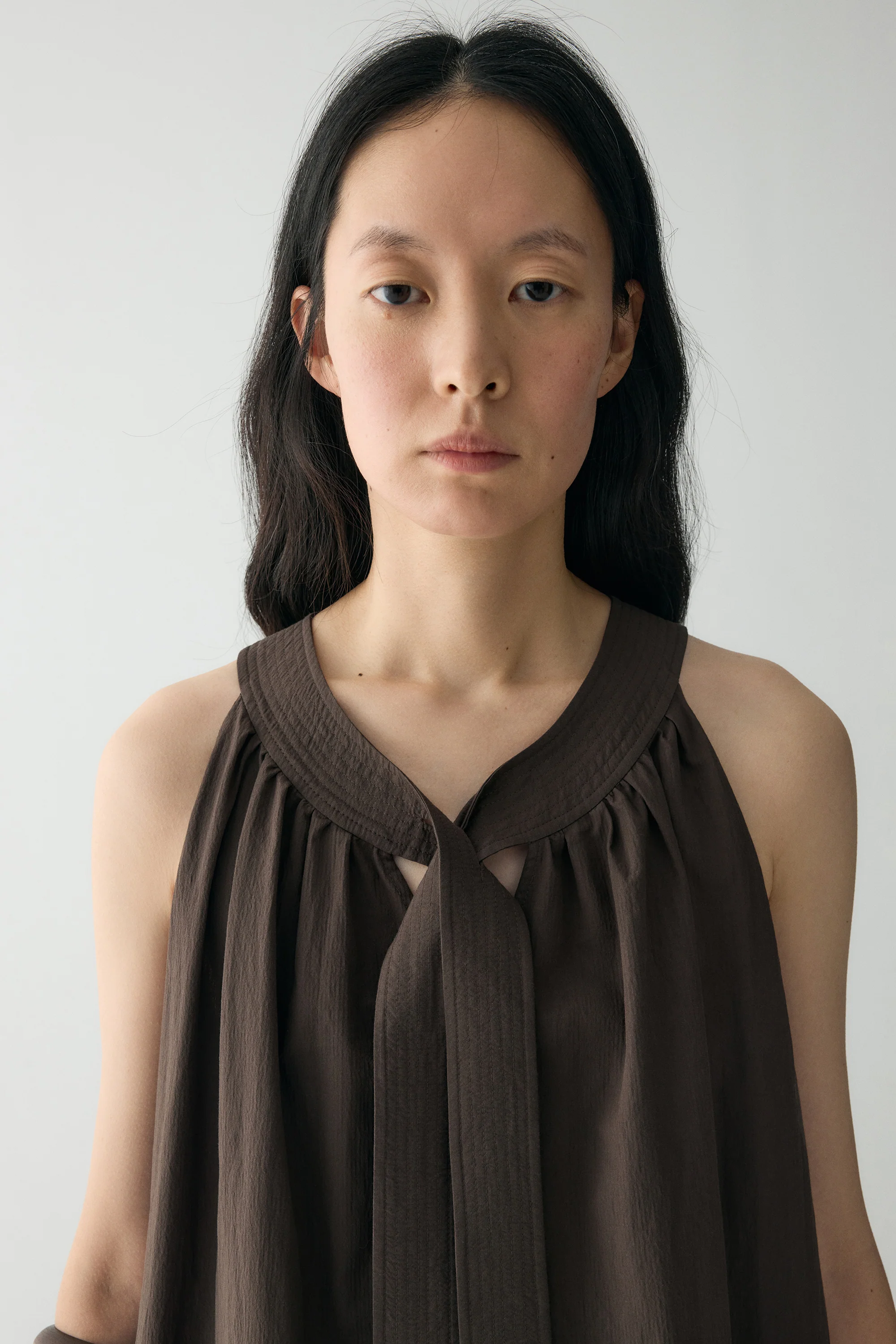 Neck-tie Cotton Dress - Image 9