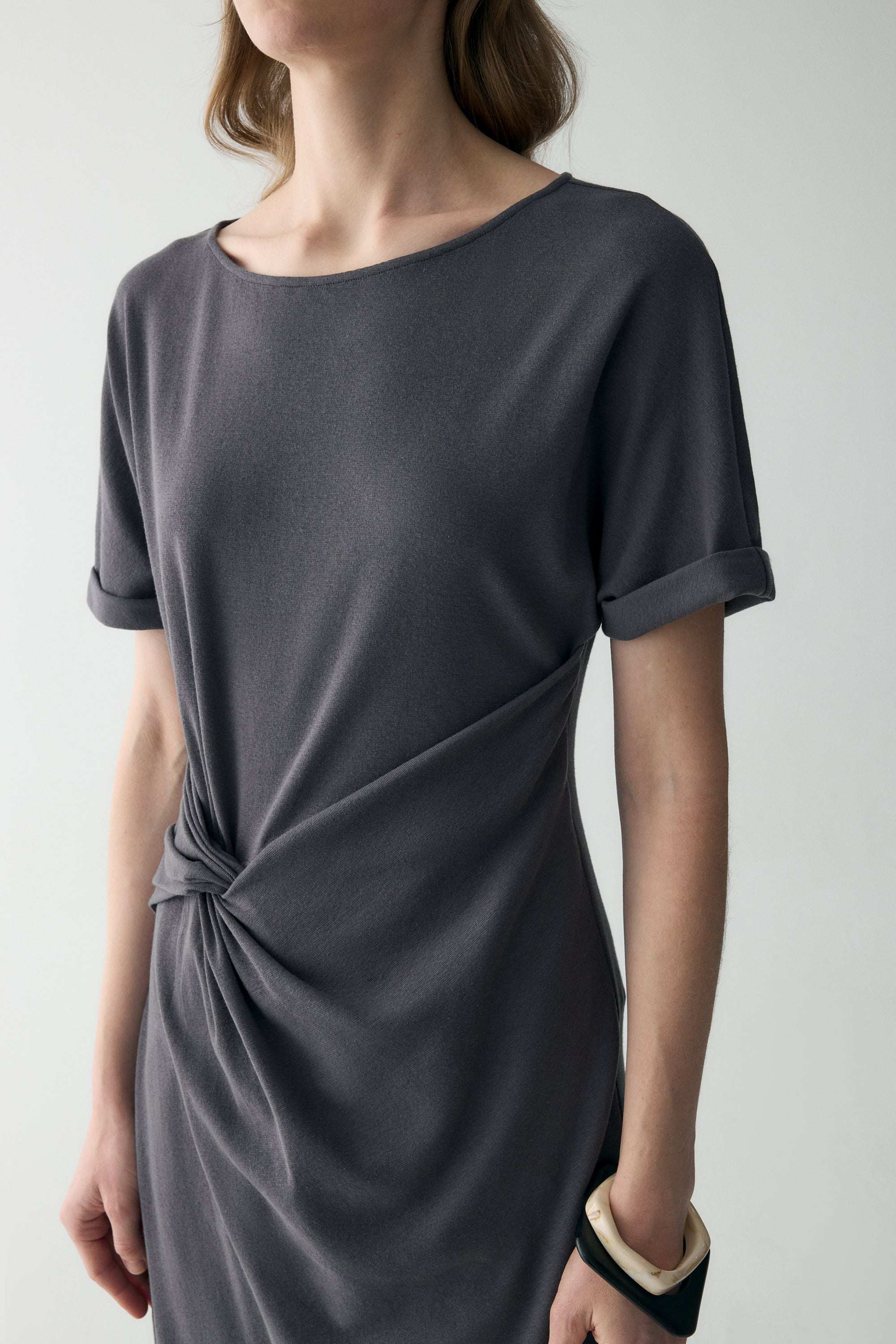 Twist-knot Cotton-linen Dress - Image 15