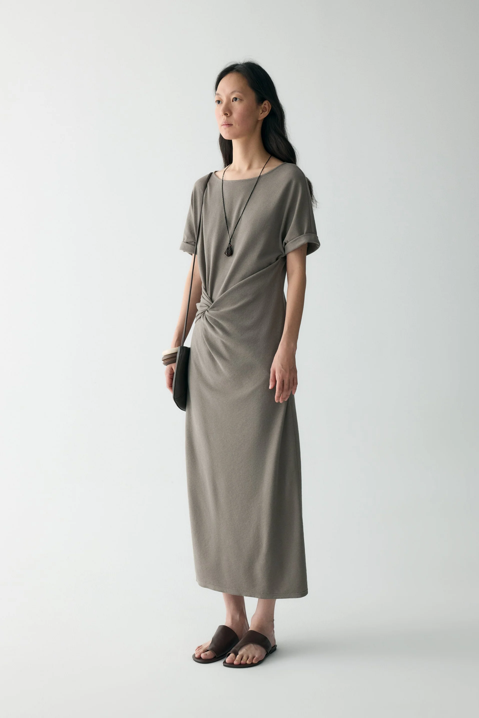 Twist-knot Cotton-linen Dress - Image 3