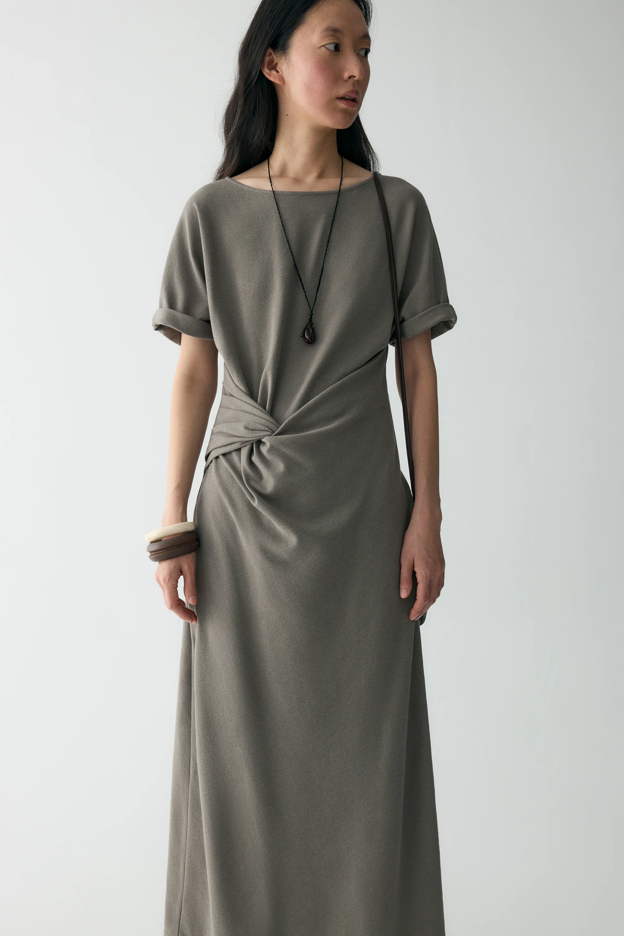 Twist-knot Cotton-linen Dress - Image 5