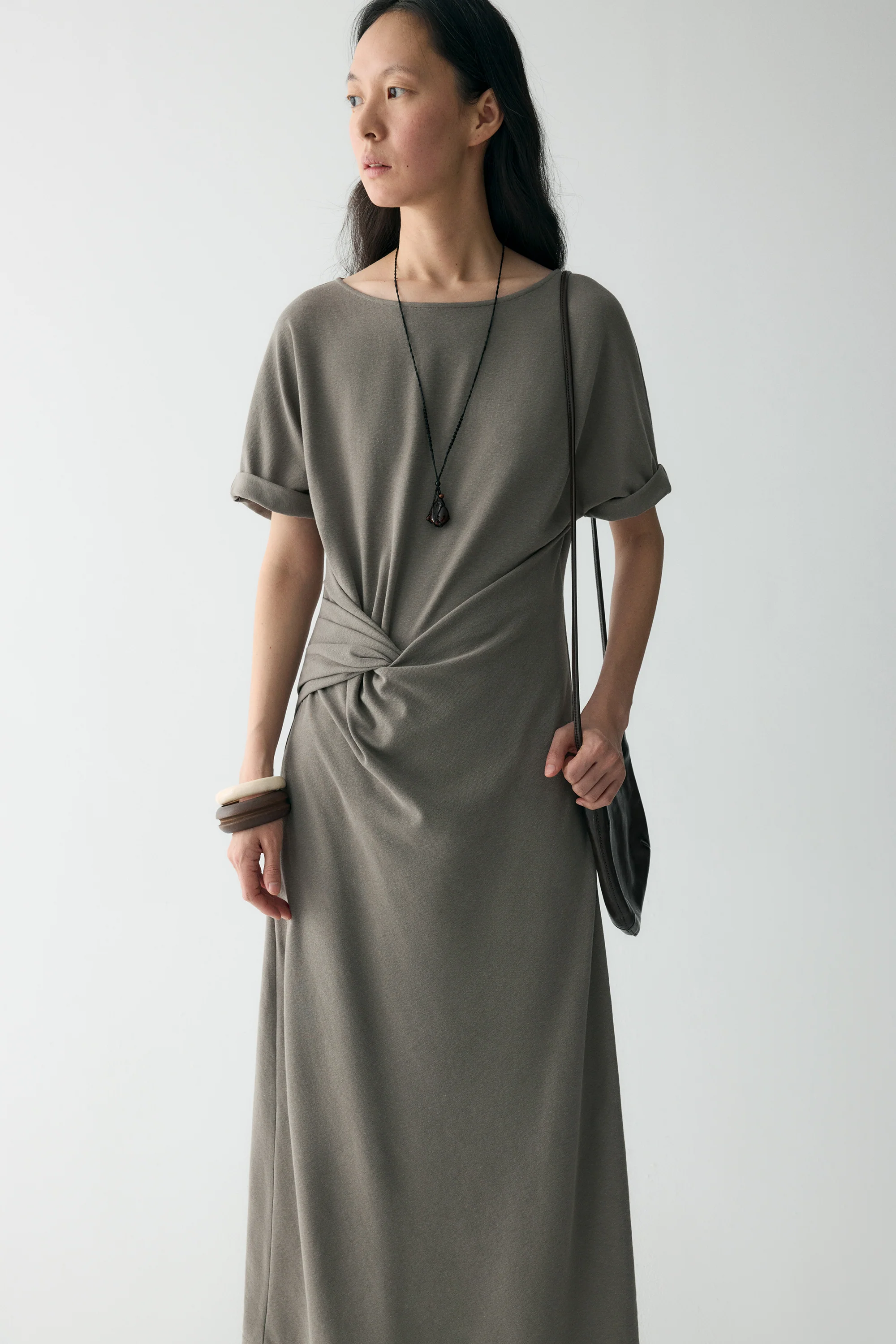 Twist-knot Cotton-linen Dress - Image 6
