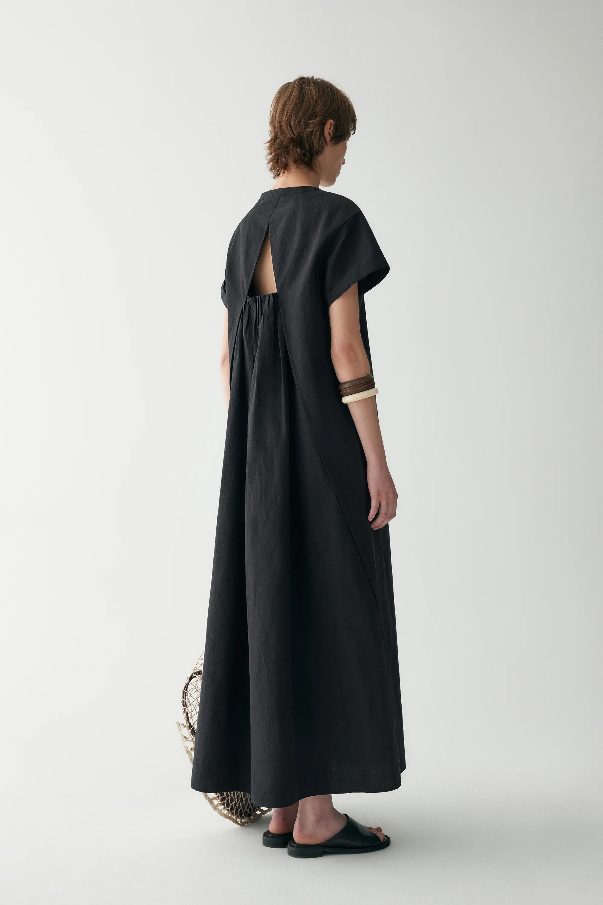Cotton-linen Pleated Dress - Image 17
