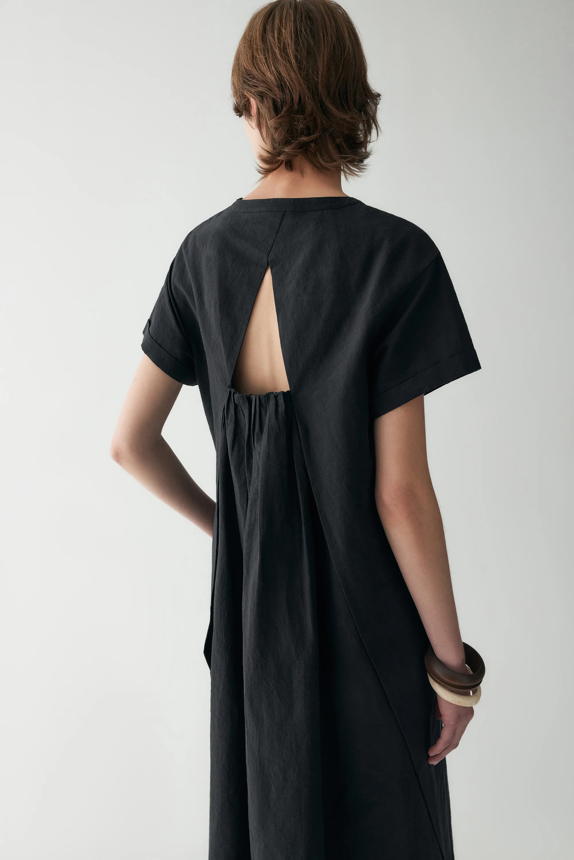 Cotton-linen Pleated Dress - Image 20