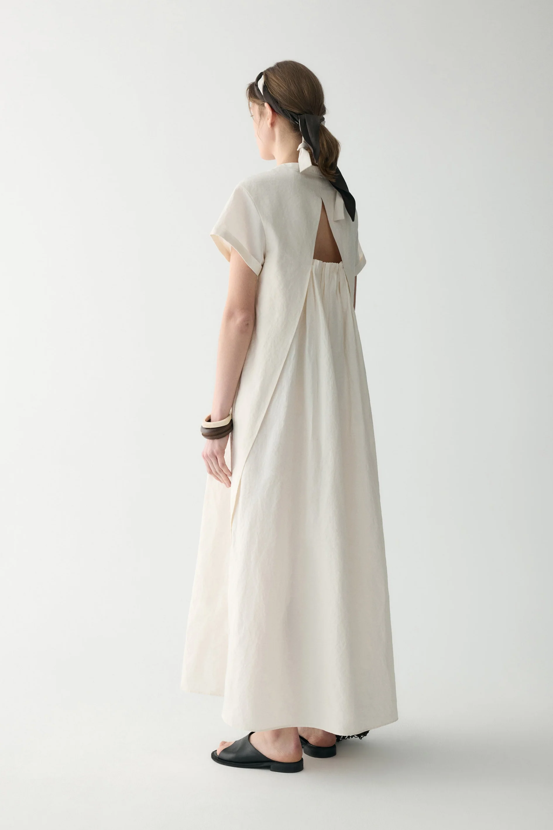 Cotton-linen Pleated Dress - Image 4