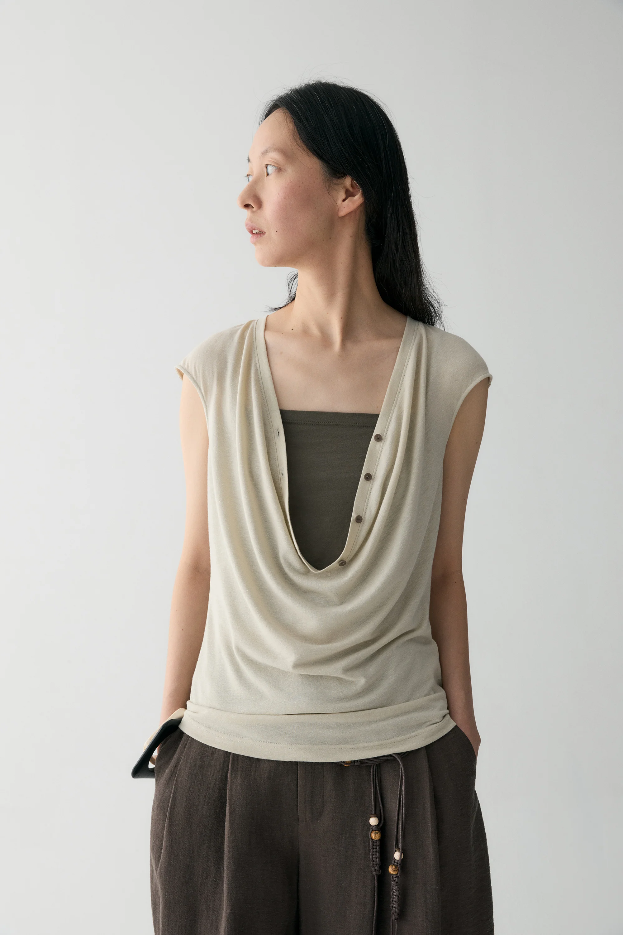 Two-way Collar T-shirt - Image 9