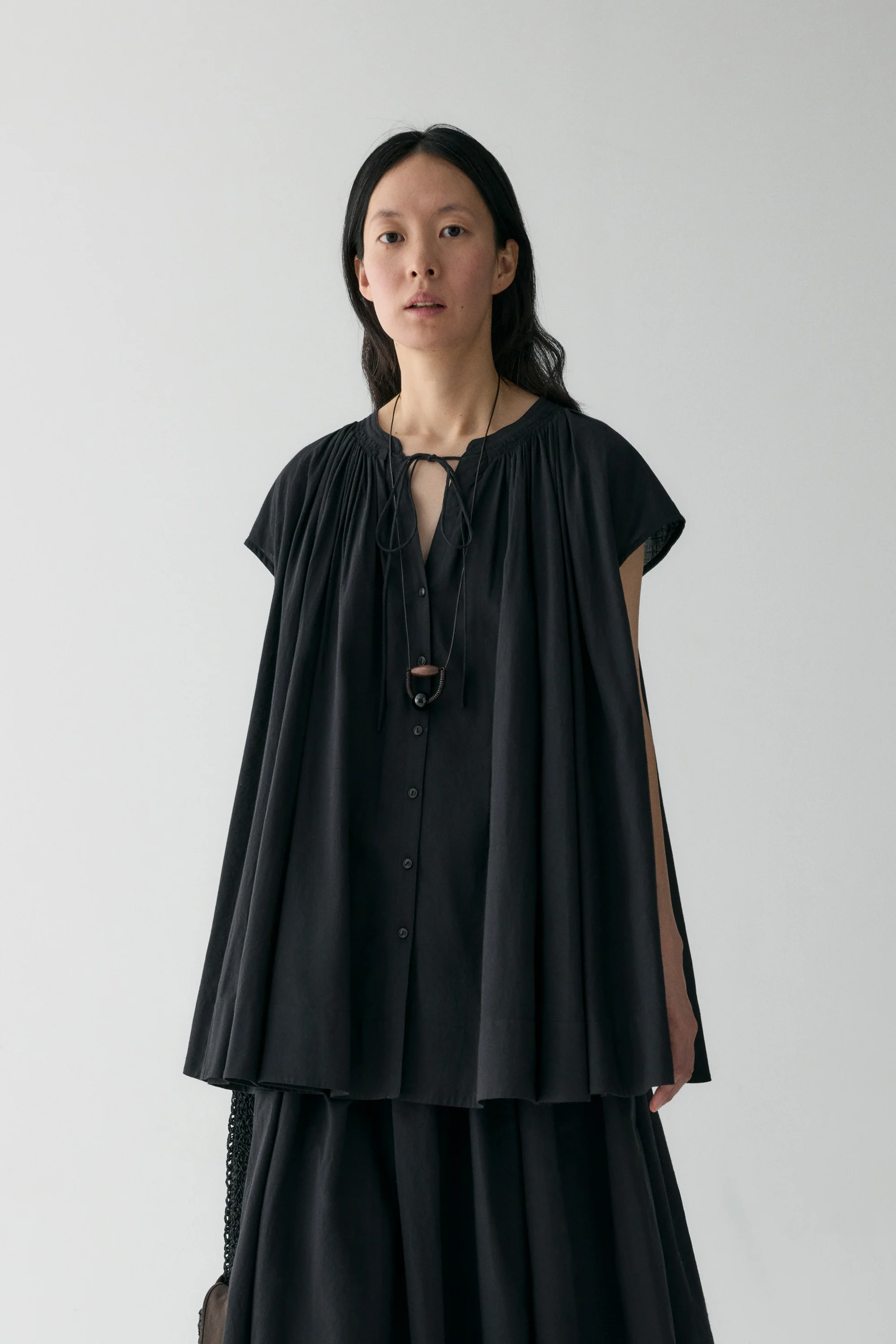 Drawsting Cotton Shirt