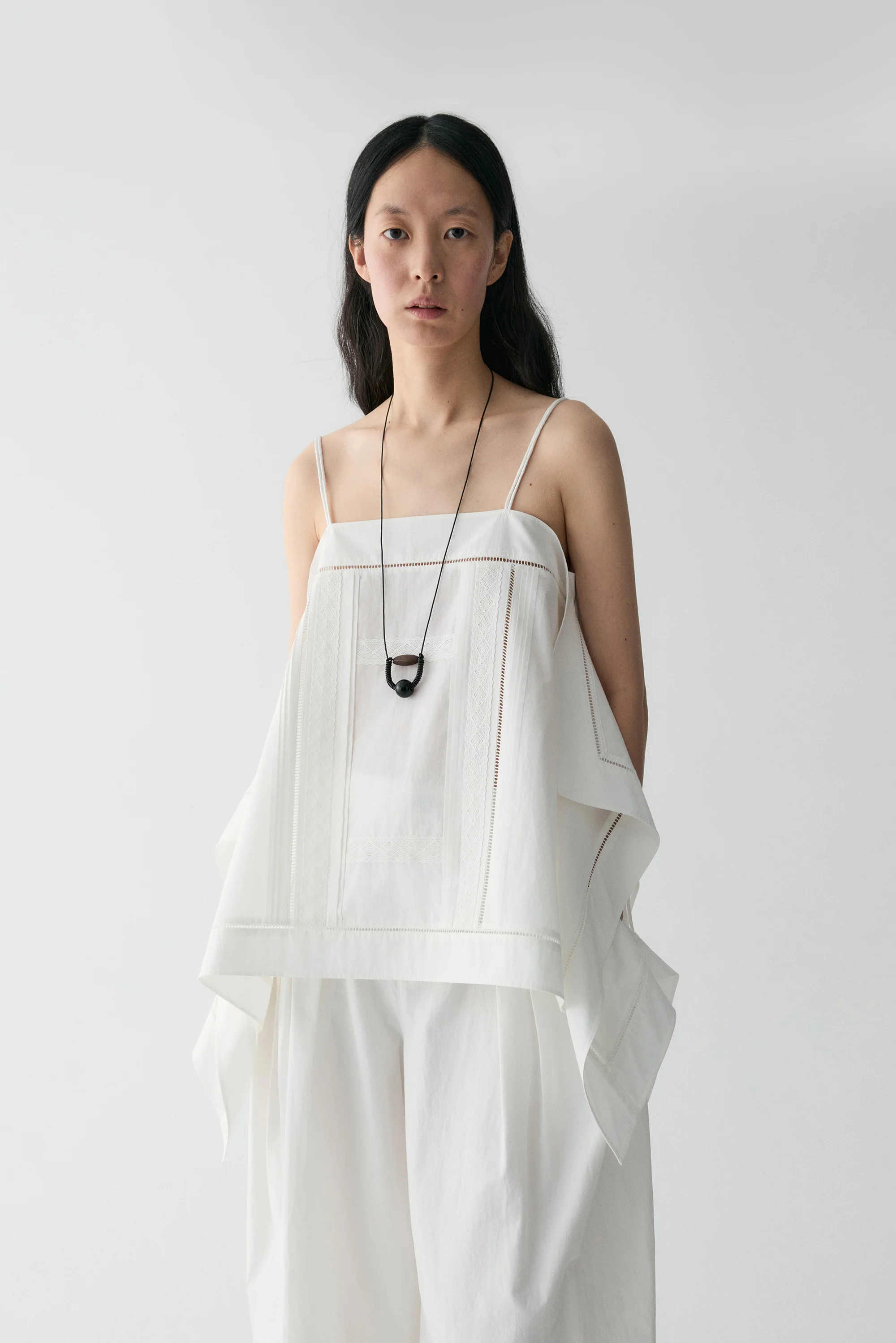 Embroidered Scarf Cami Top