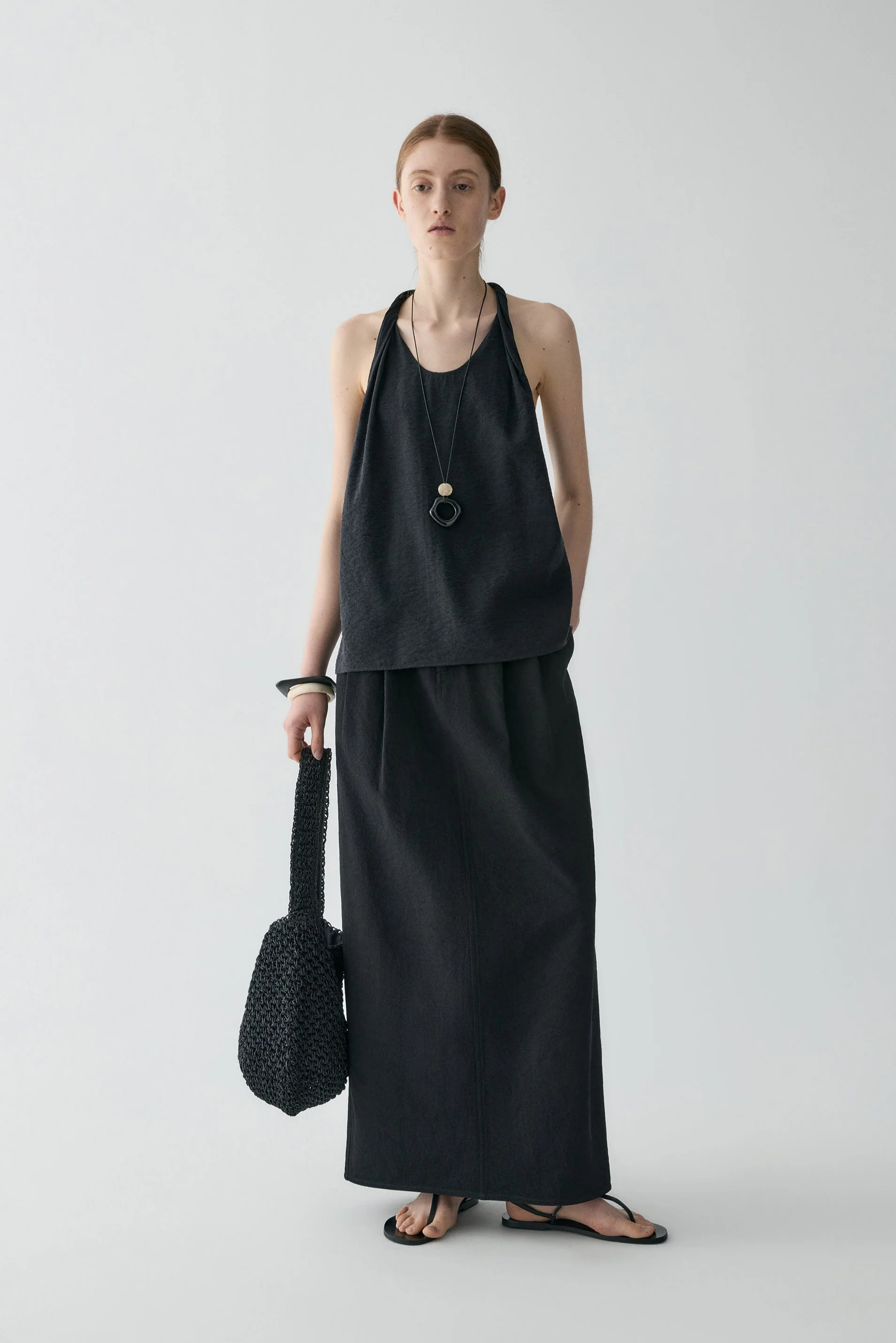 Pleated Maxi Skirt