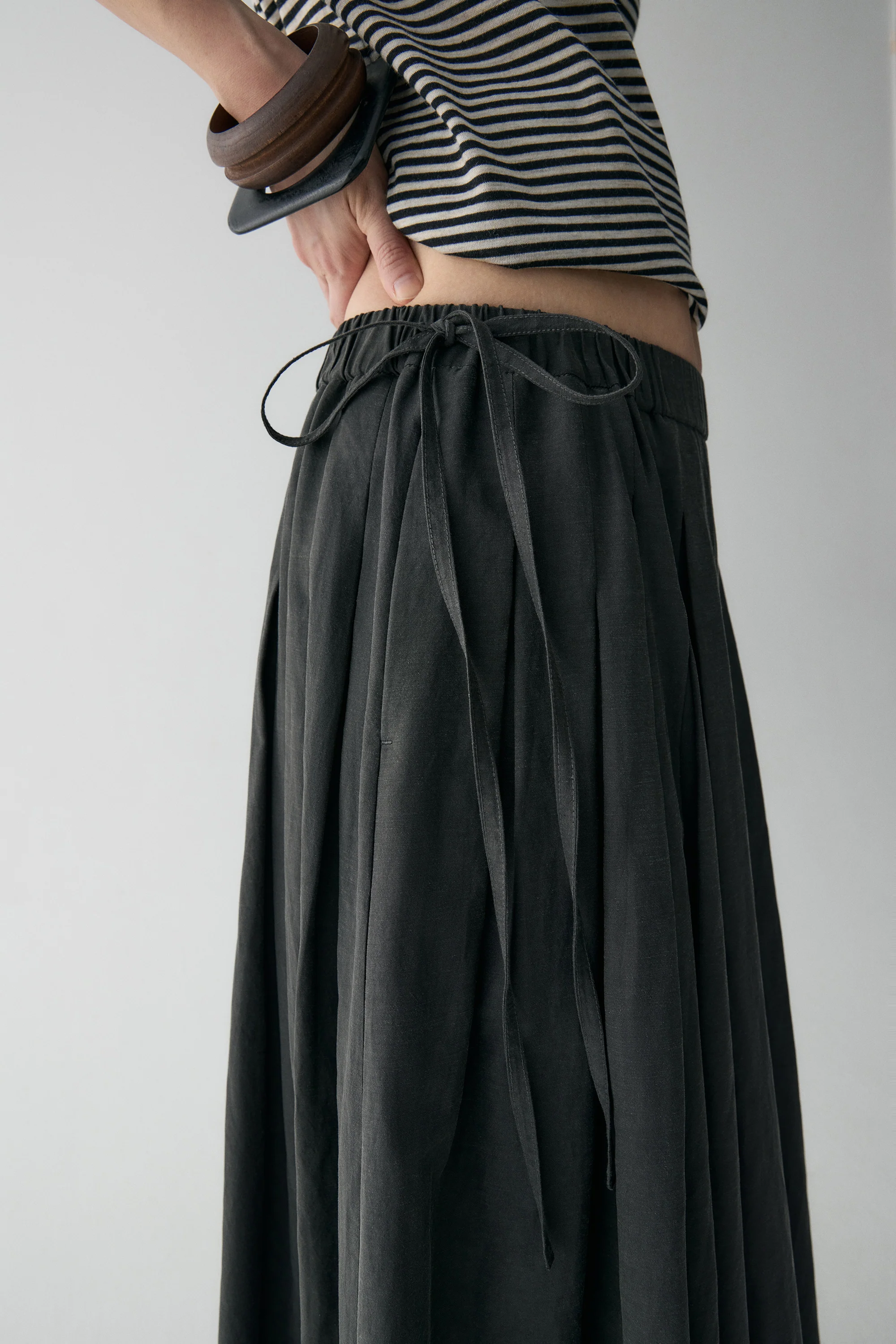Drawsting Cotton-linen Skirt - Image 10