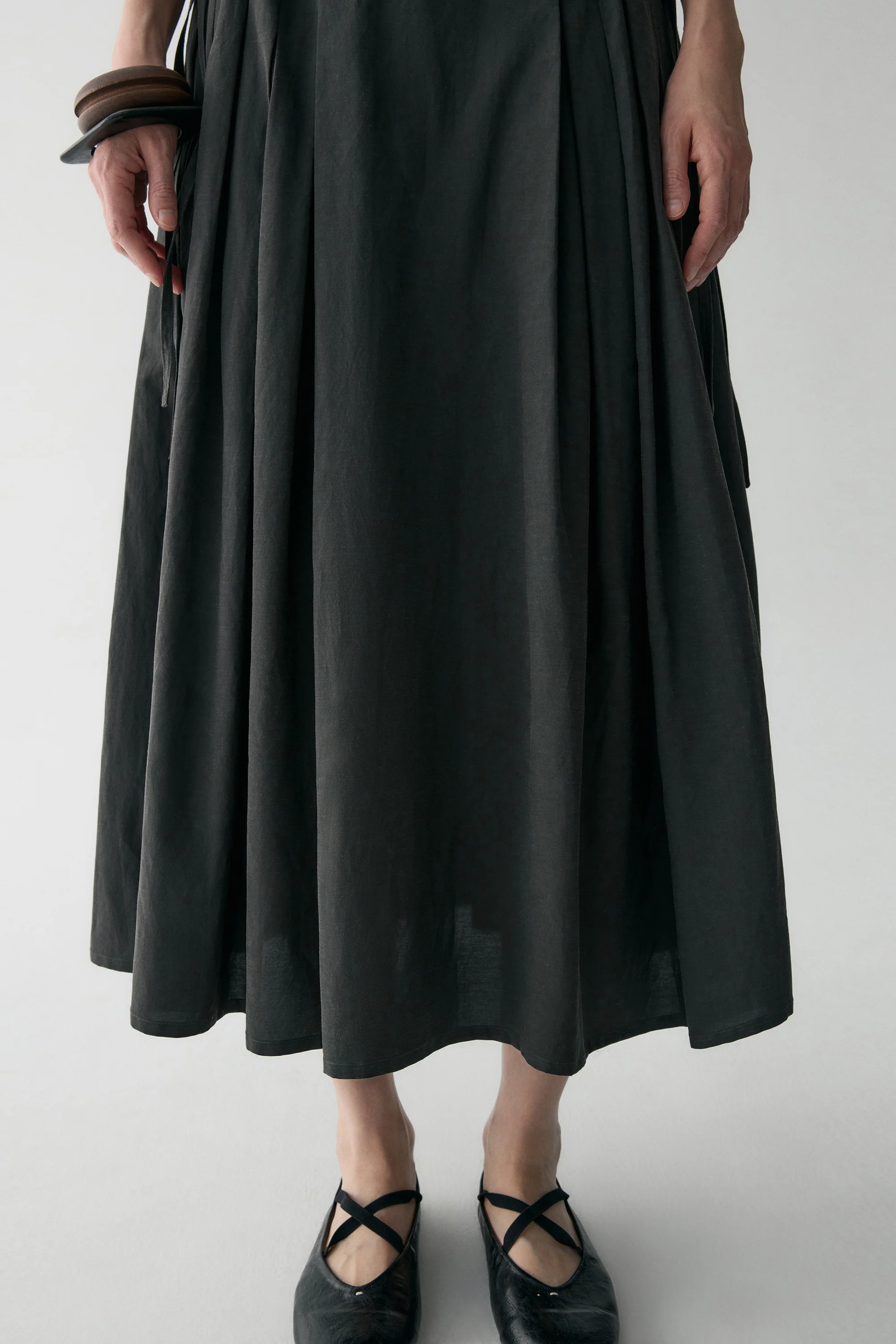 Drawsting Cotton-linen Skirt - Image 11