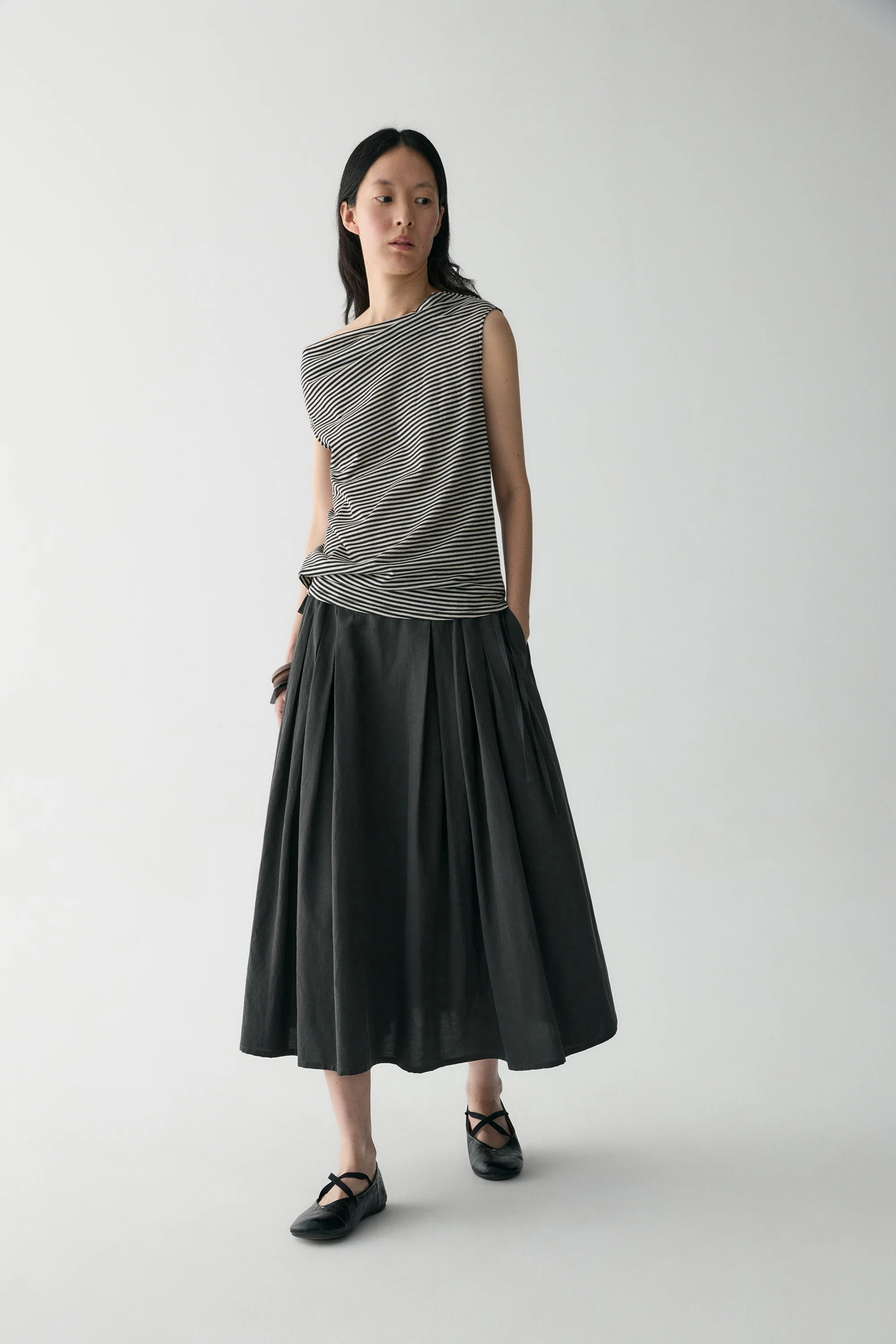 Drawsting Cotton-linen Skirt - Image 3