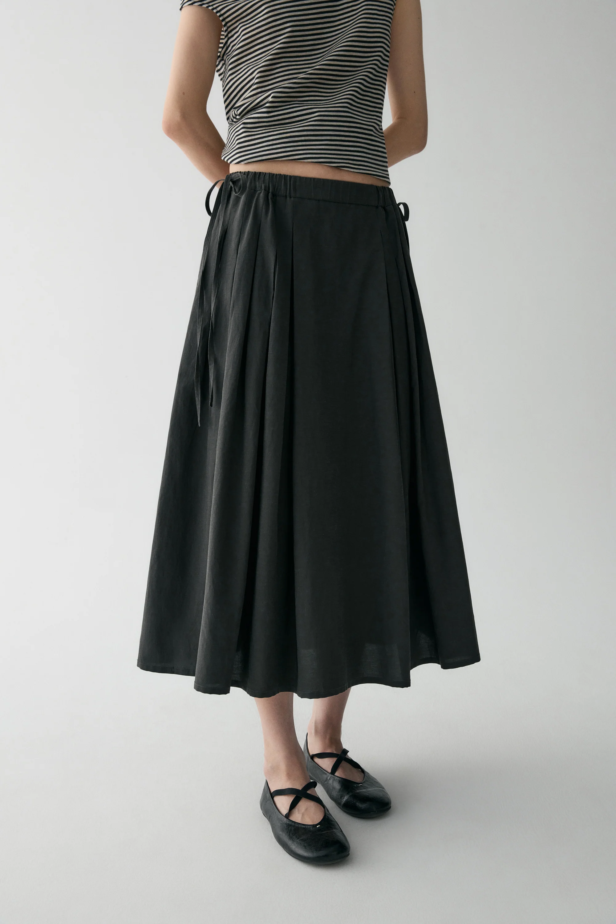 Drawsting Cotton-linen Skirt - Image 7