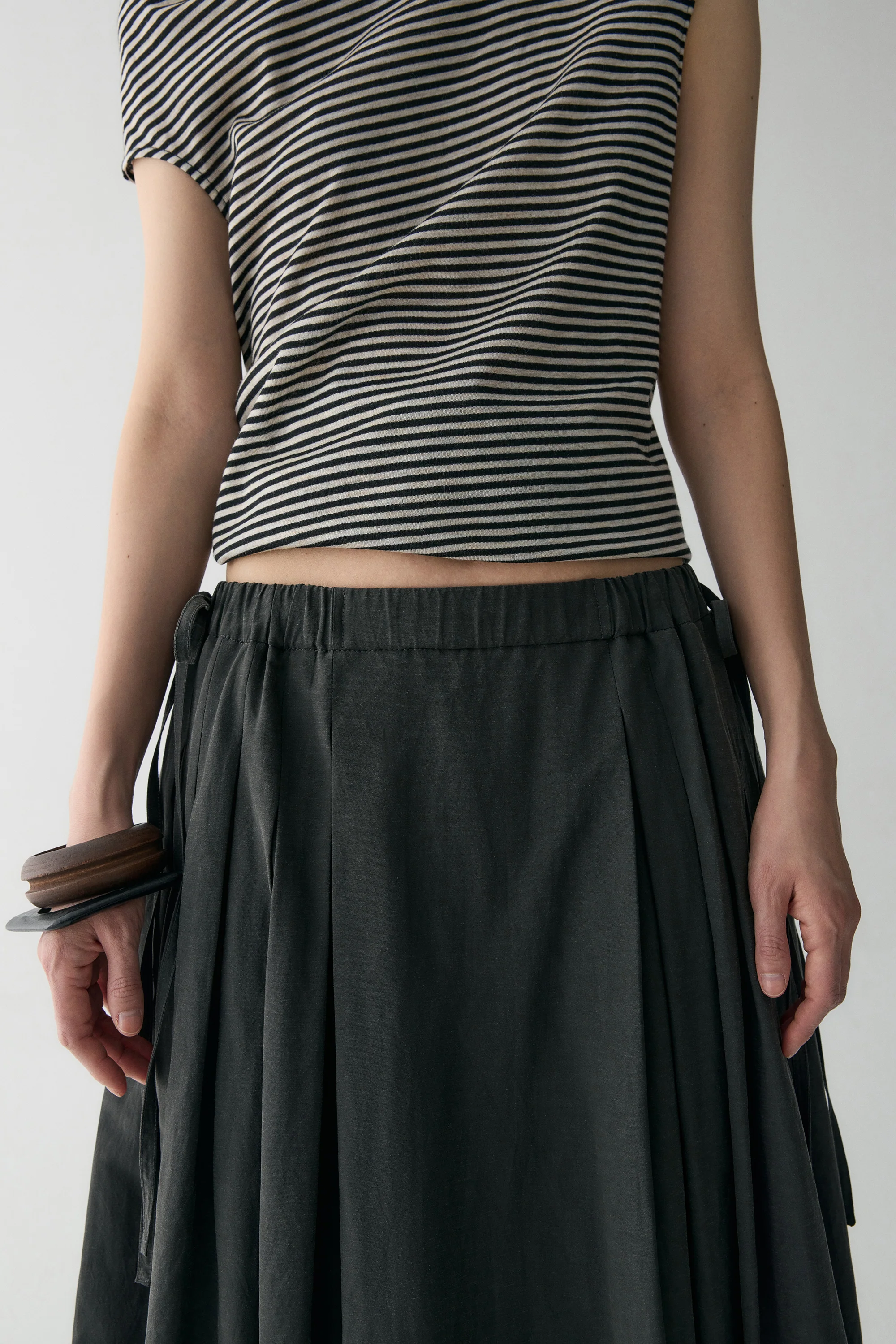 Drawsting Cotton-linen Skirt - Image 9